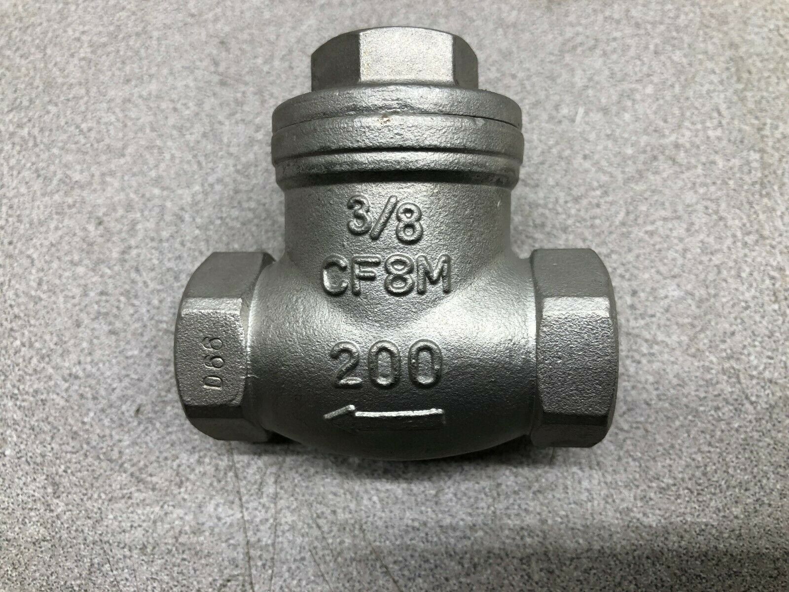 NEW NO BOX SHARPE CF8M BODY 3/8 SS SWING CHECK VALVE 20276