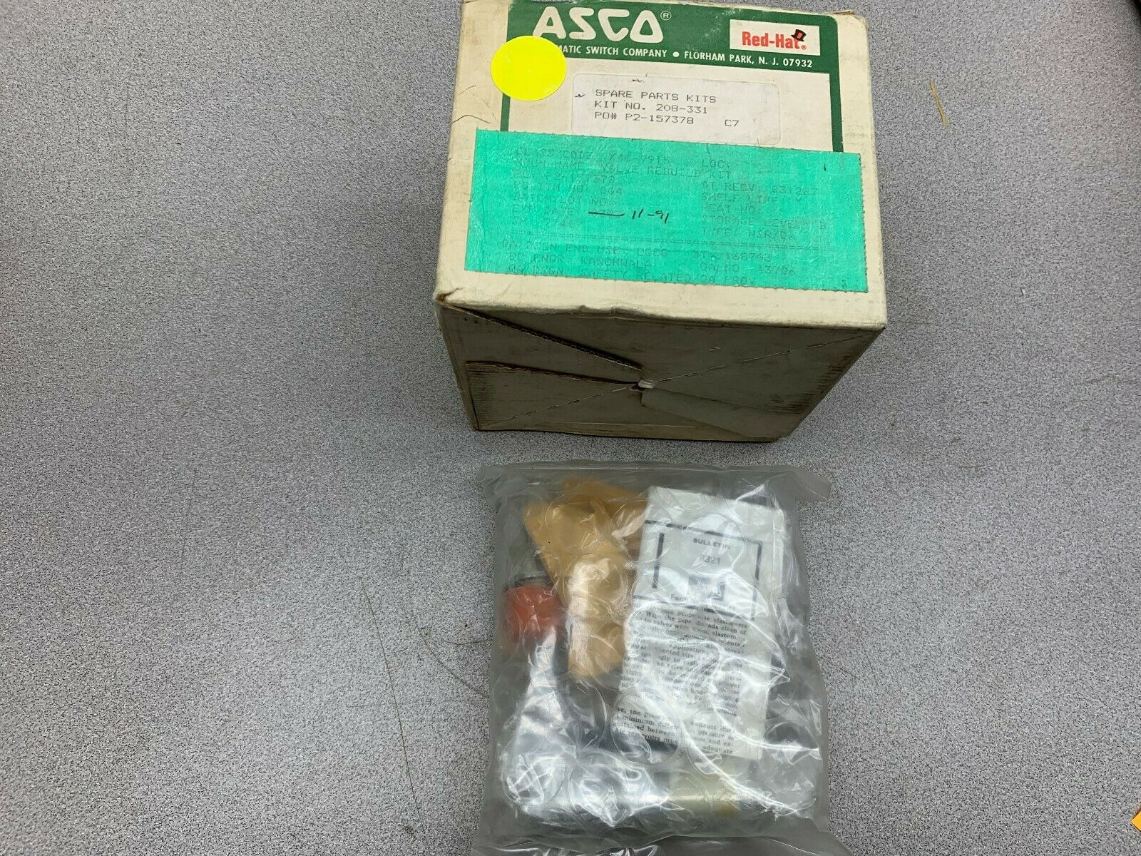 NEW IN BOX ASCO REPAIR KIT 208-331