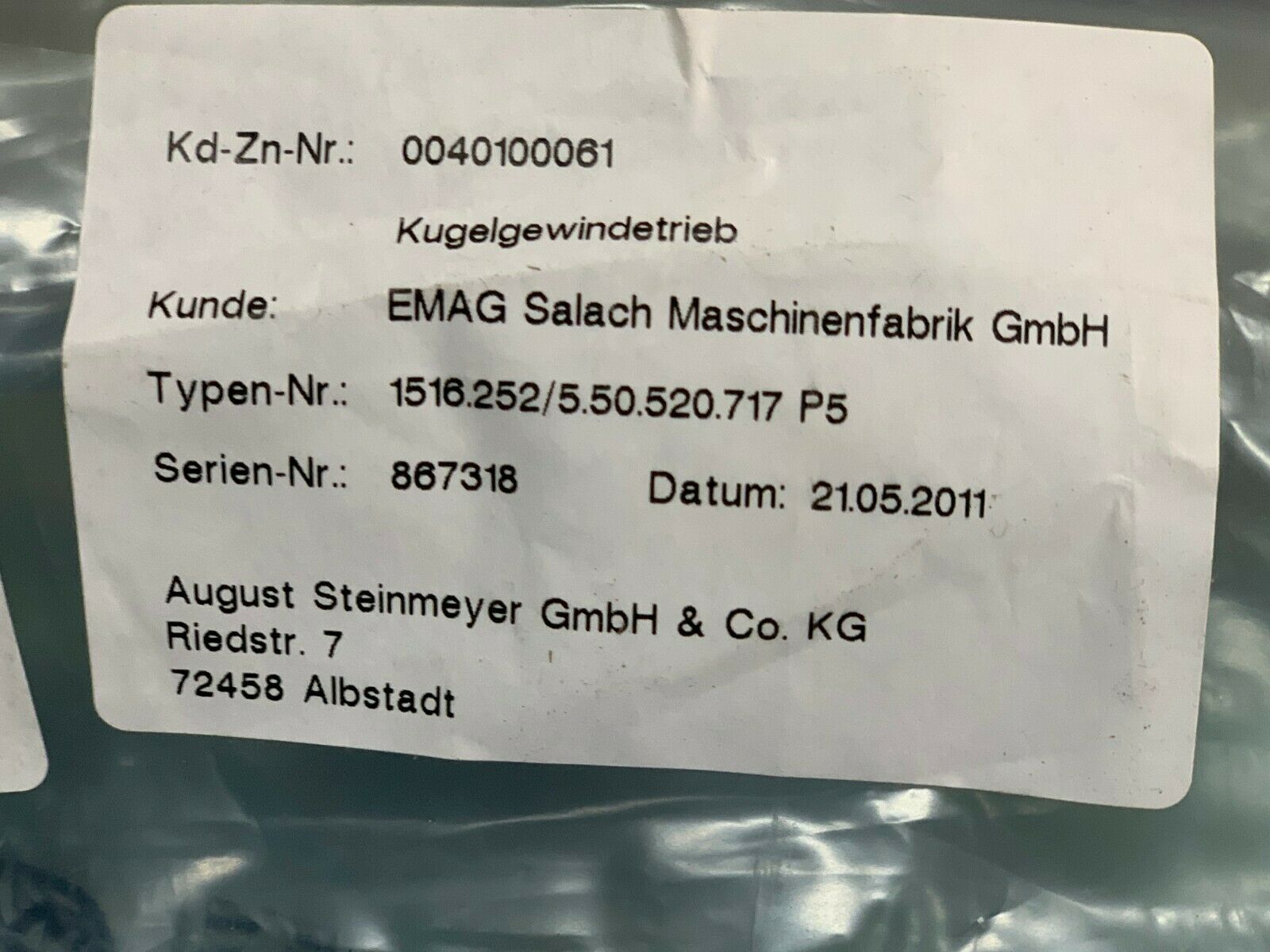 NEW GETRAG MDP-M01621 BALL SCREW SUPPORT K50 STEINMEYER 121150