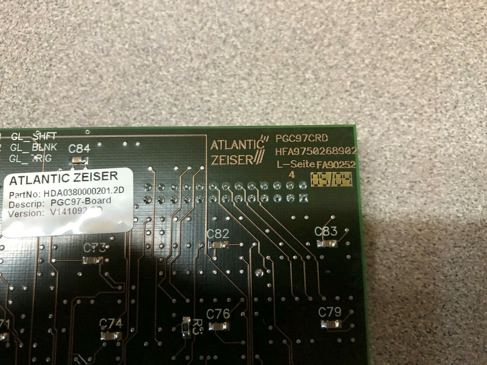 USED ATLANTIC ZEISER CIRCUIT BOARD HDA0380000201.2D