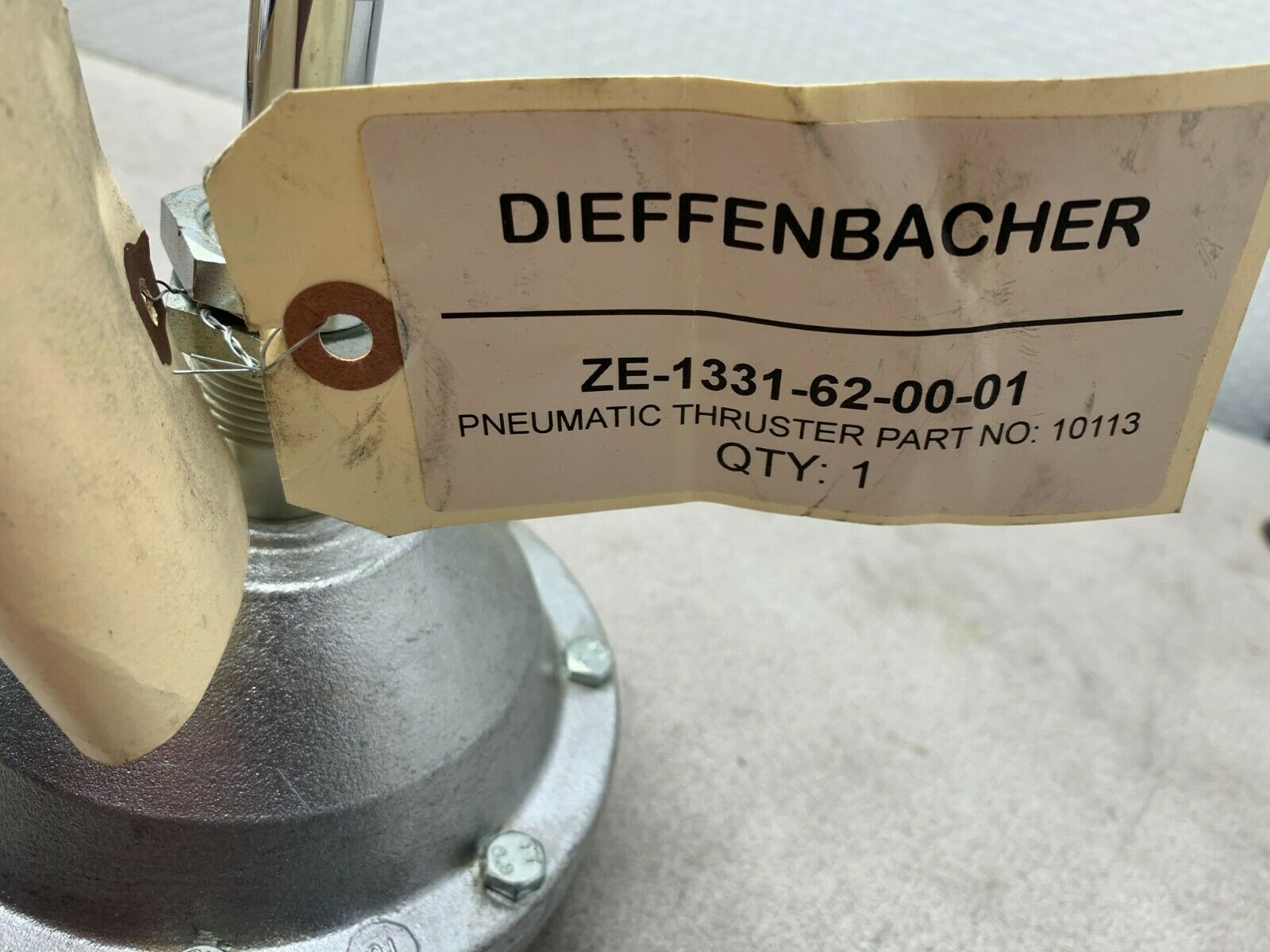 NEW NO BOX RIETSCHOTEN DIEFFENBACHER 10113 PNEUMATIC THRUSTER ZE-1331-62-00-01