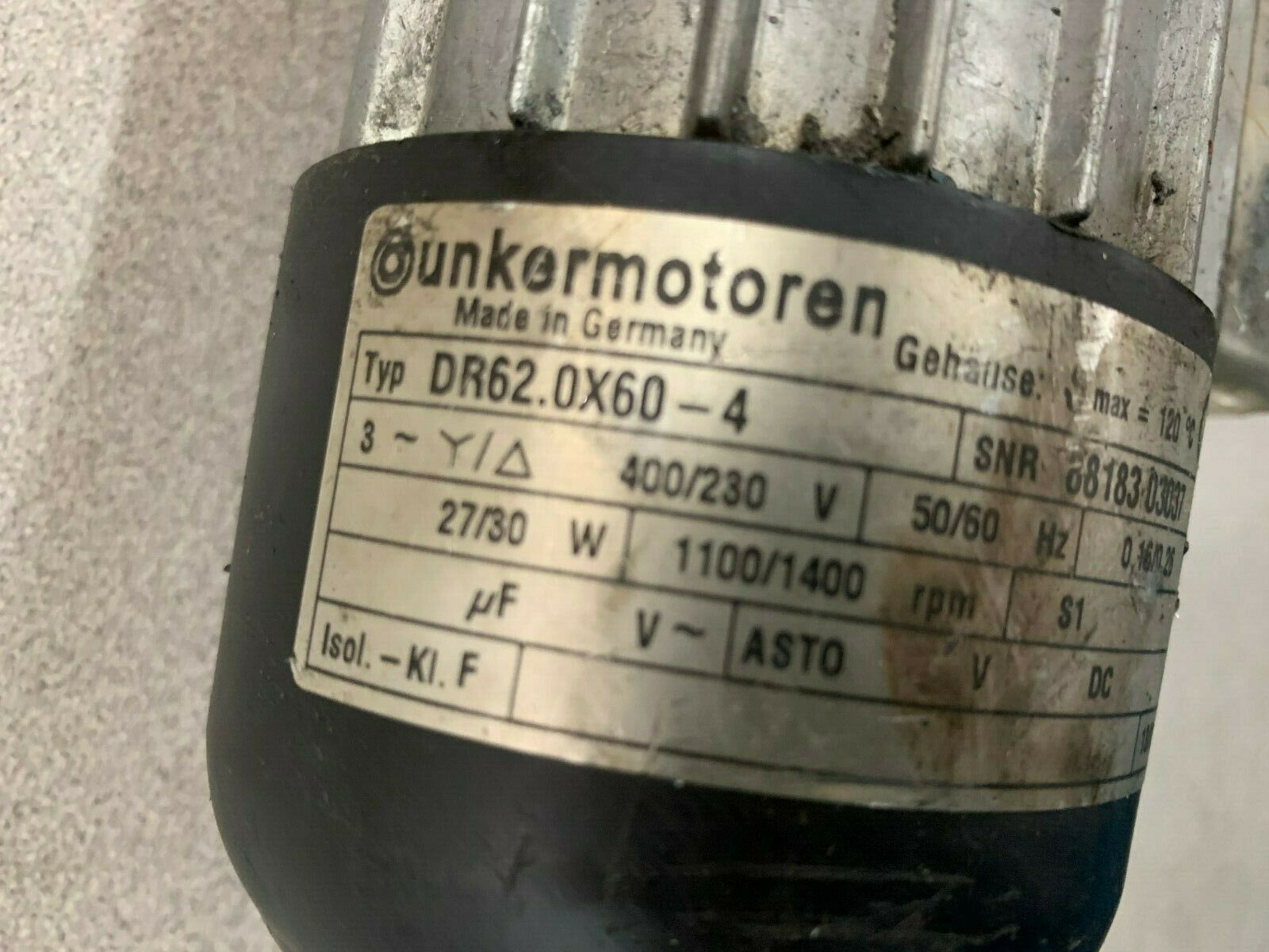 USED DUNKERMOTOREN GEAR MOTOR DR62.0X60-4