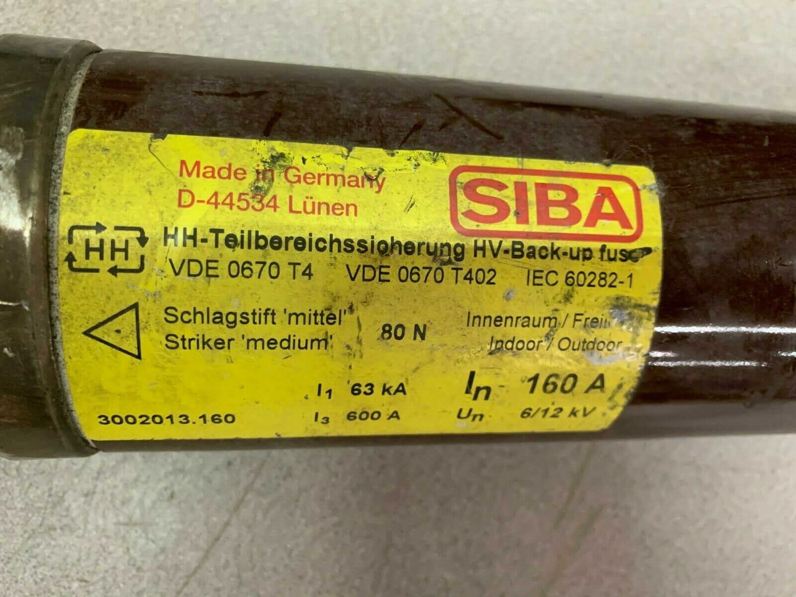 NEW NO BOX SIBA VDE0670T4 160AMP FUSE VDE 0670 T402