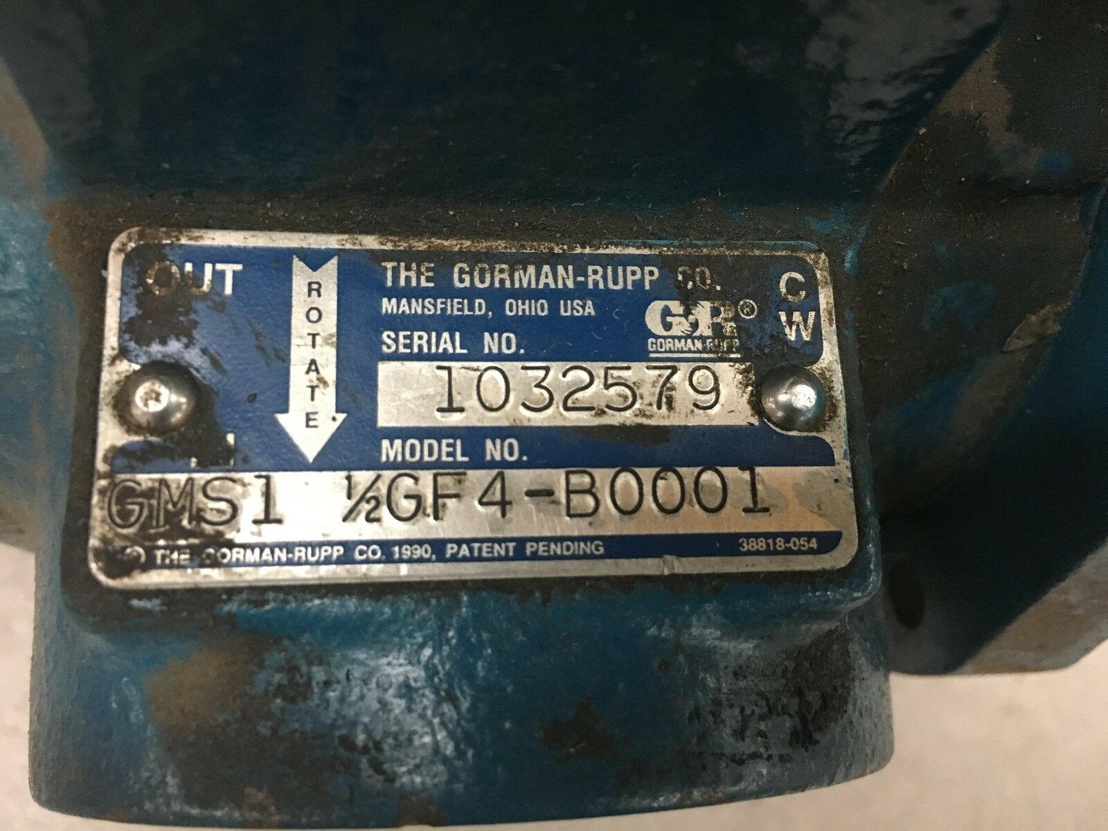 NEW NO BOX GORMAN-RUPP GMS1 PUMP 1/2 GF4-B0001