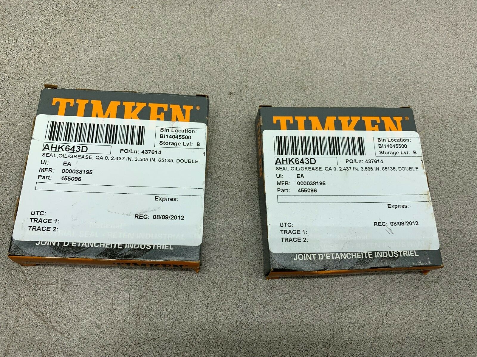 LOT OF 2 NEW IN BOX TIMKEN BEARING 455096