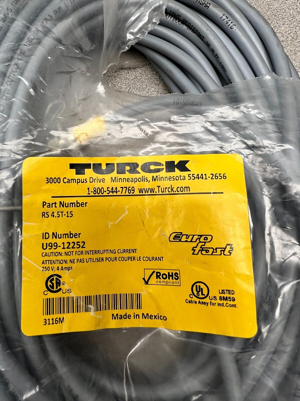 NEW IN BAG TURCK SENSOR RS 4.5T-15