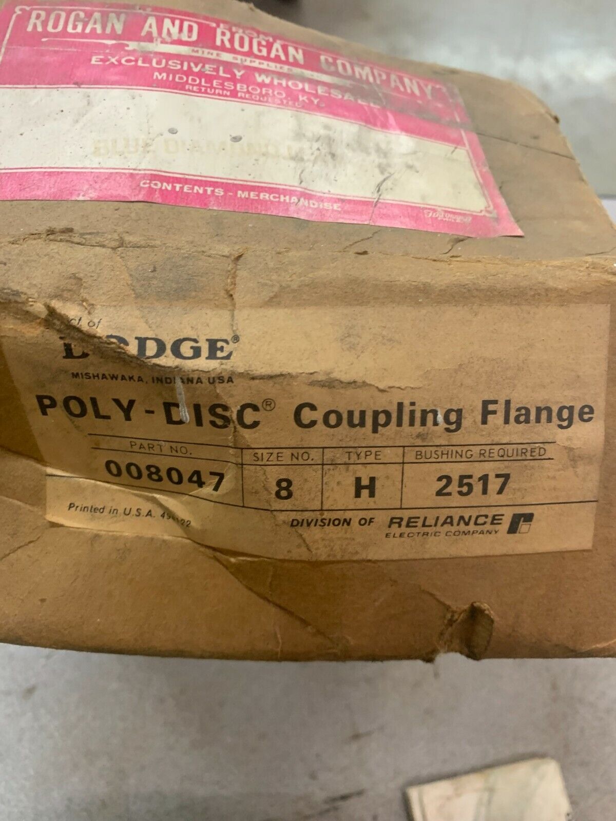 NEW IN BOX DODGE SIZE 8 TYPE H POLY-DISC COUPLING FLANGE 008047