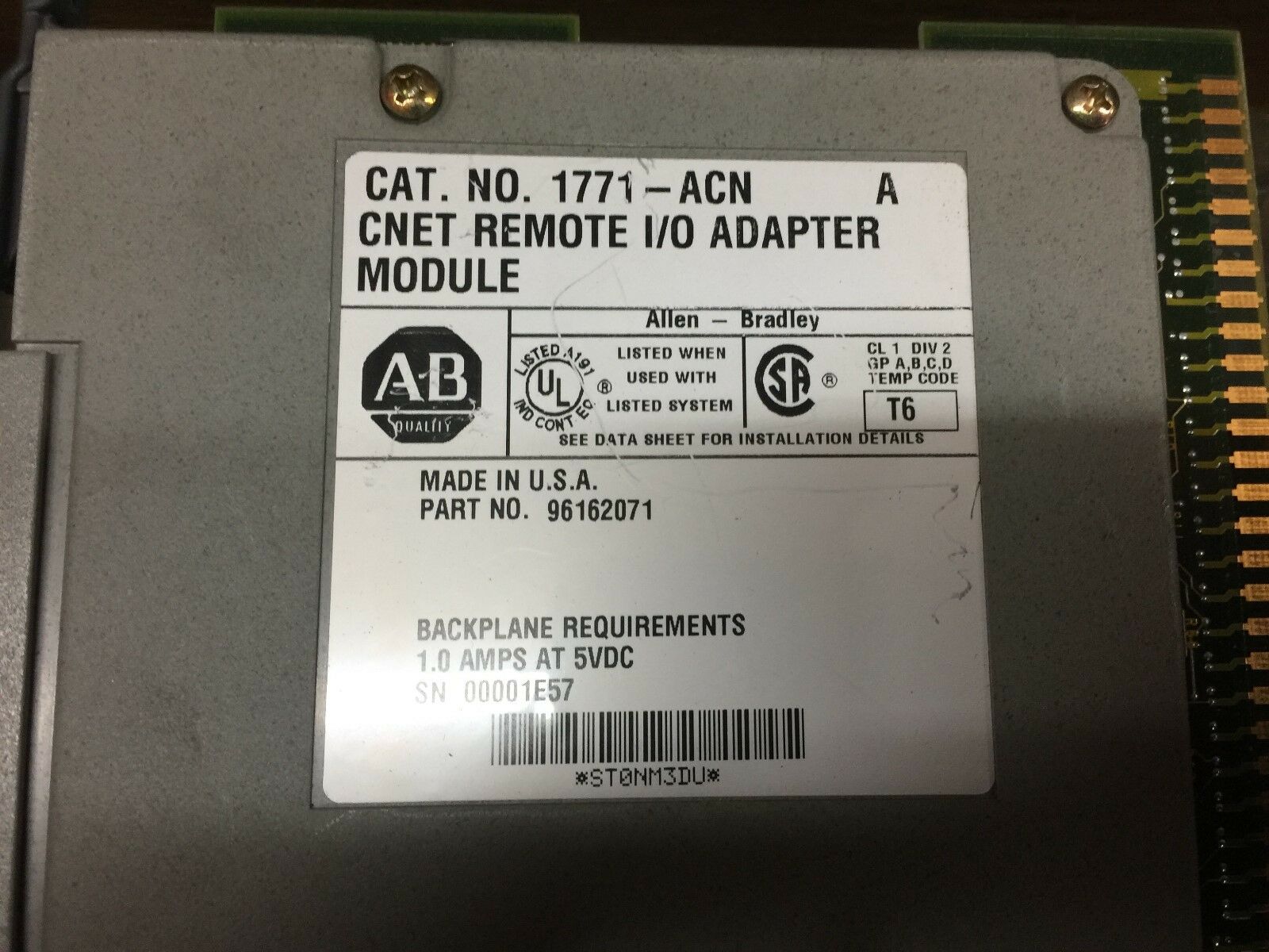 NEW IN BOX ALLEN BRADLEY CNET REMOTE I/O ADAPTER MODULE 1771-ACN