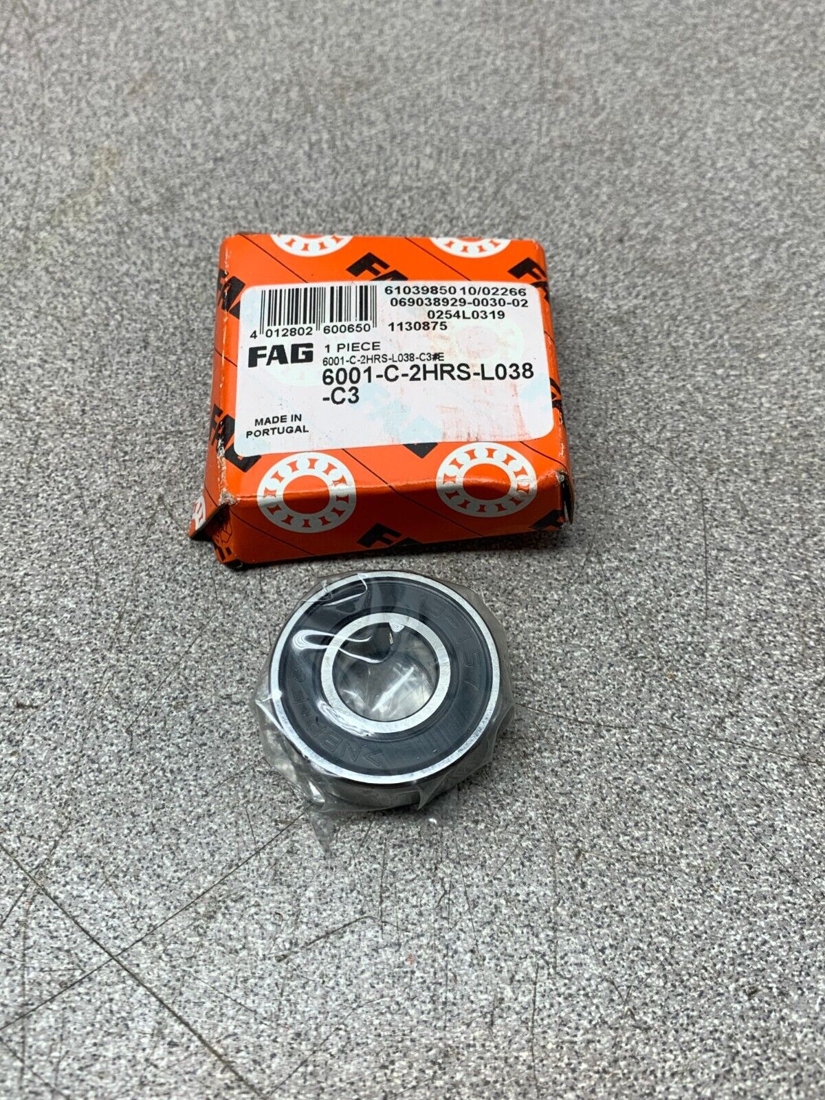 NEW IN FAG ROLLER BEARING 6001-C-2HRS-L038-C3