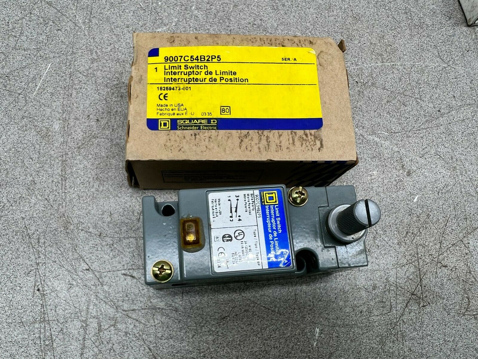 NEW IN BOX SQUARE D LIMIT SWITCH 9007C54B2P5 SERIES A