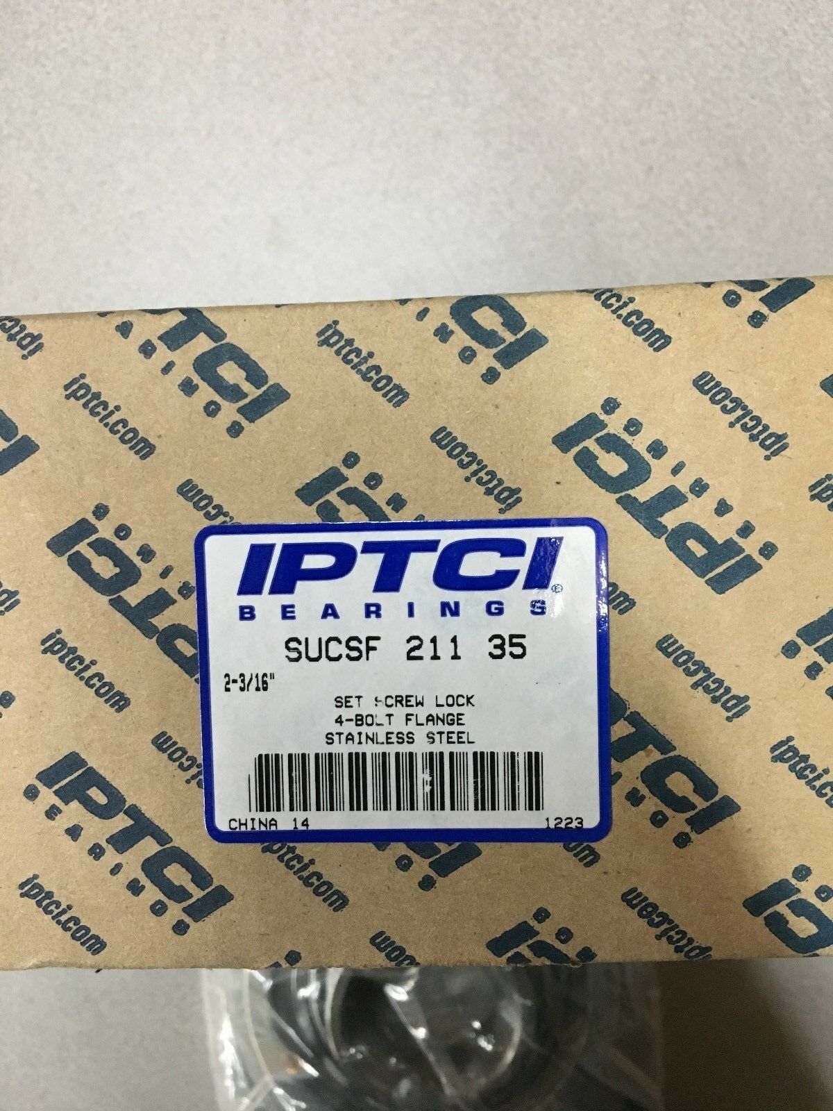 NEW IN BOX IPTCI 4-BOLT FLANGED BEARING 2-3/16" BORE SUCSF 211 35