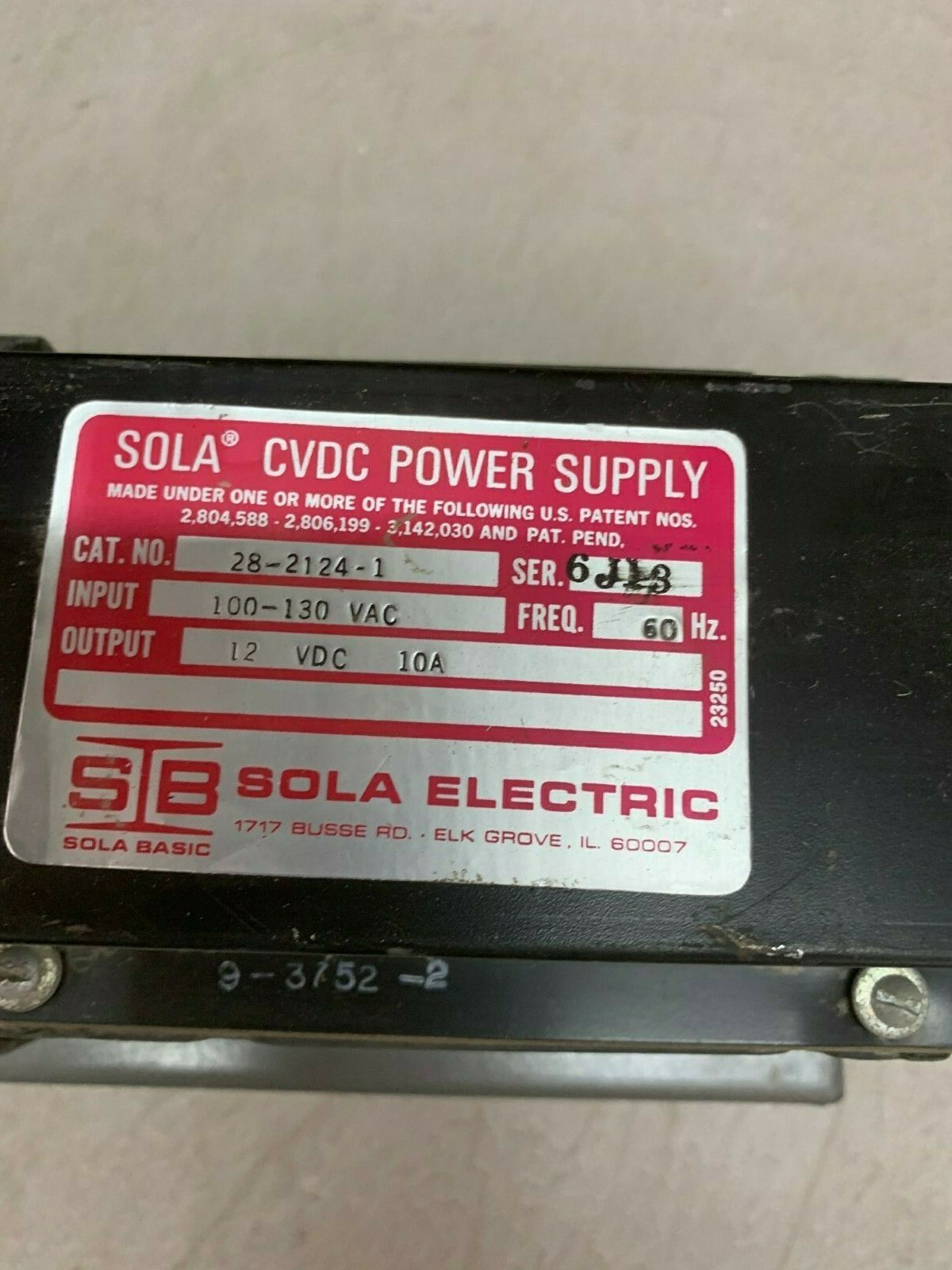 NEW NO BOX SOLA CVDC POWER SUPPLY 28-2124-1