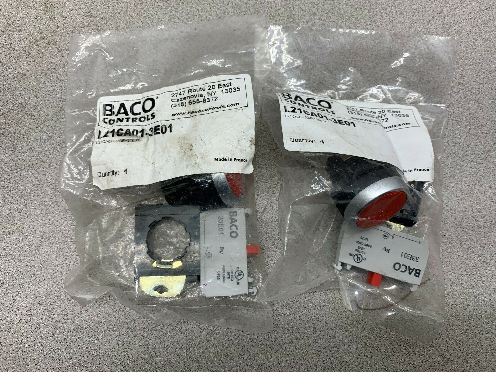 LOT OF 2 NEW NO BOX BACO PUSHBUTTON 3E01