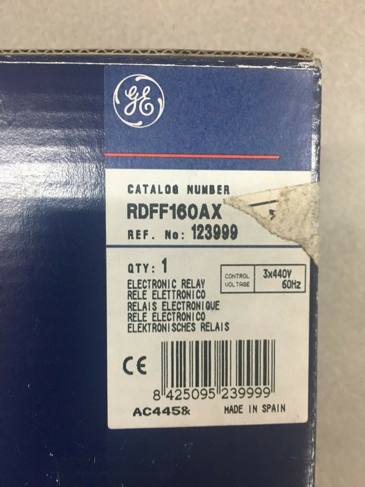 NEW IN BOX GE RELAY RDFF160AX