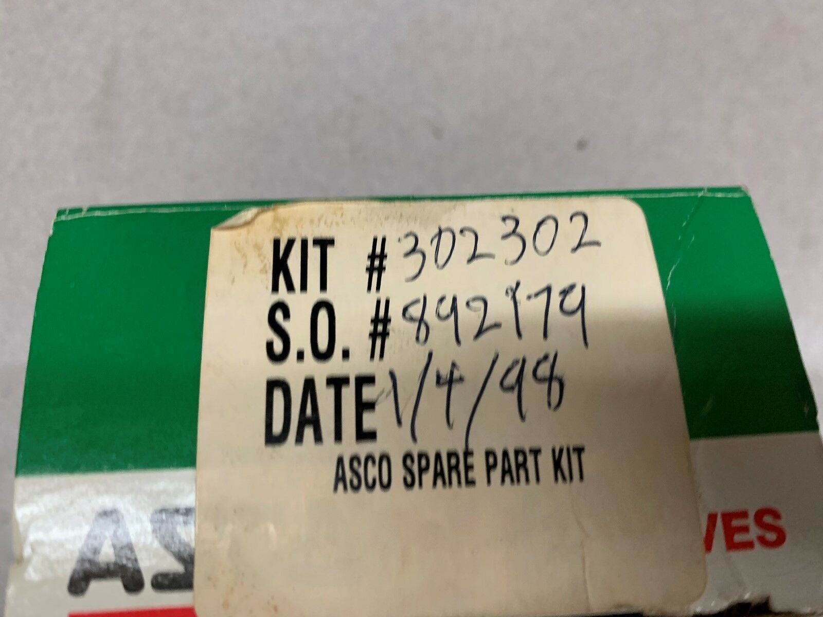 NEW IN BOX ASCO SPARE PART KIT 302302