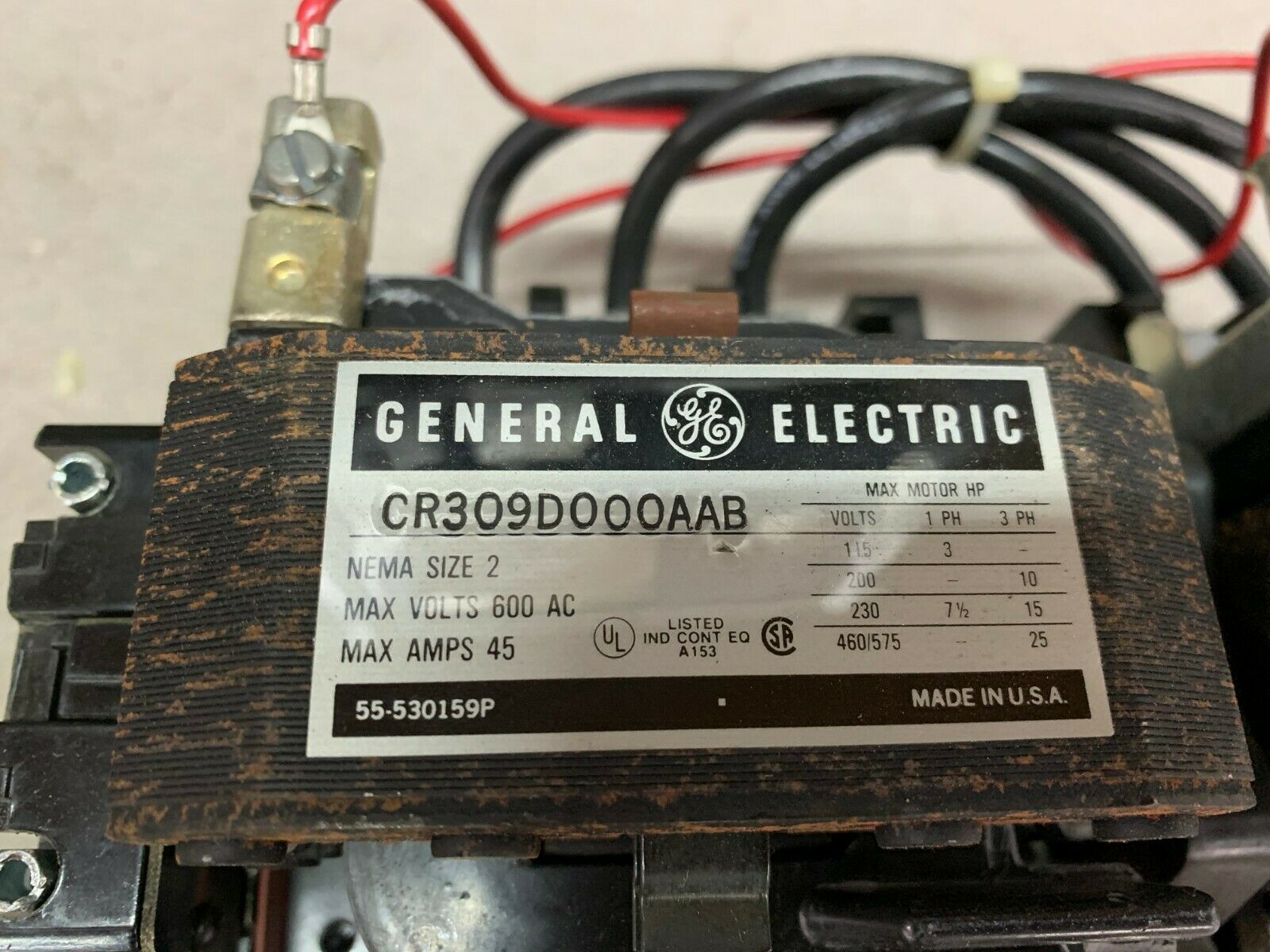 NEW GENERAL ELECTRIC SIZE 2 REVERSING STARTER 380/460V. COIL CR309D000AAB