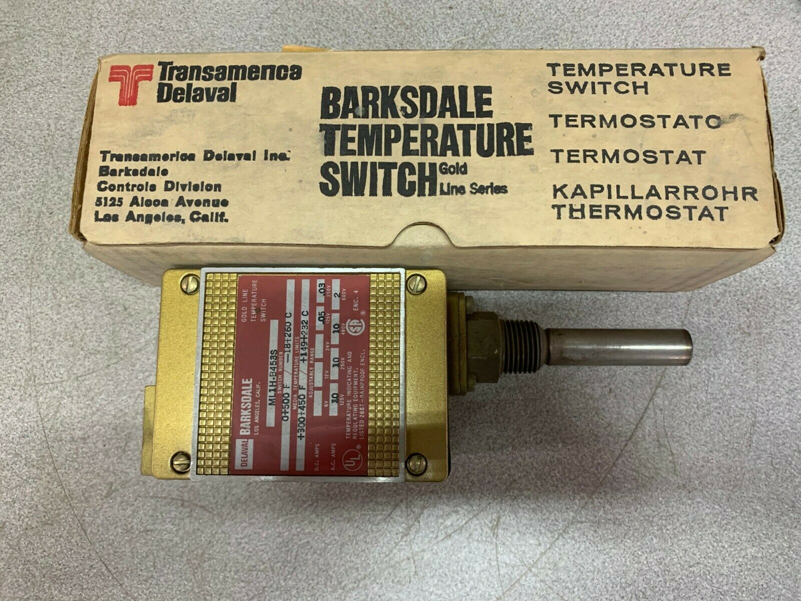 NEW IN BOX BARKSDALE TEMPATURE SWITCH M1LH-B453S