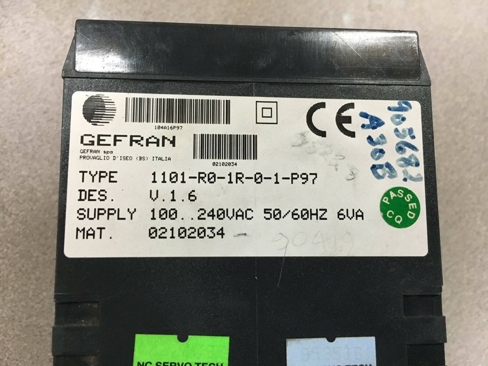 USED GEFRAN TEMPERATURE CONTROLLER 1101-R0-1R-0-1-P97