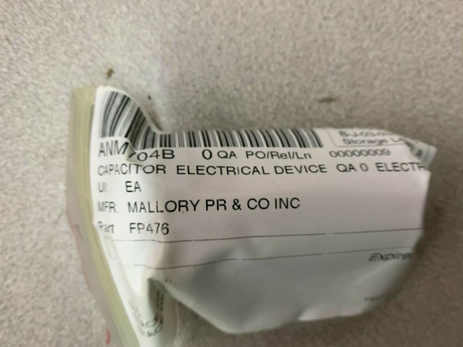 NEW NO BOX MALLORY CAPACITOR FP476