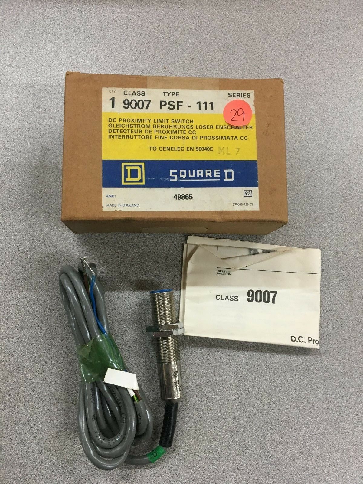 NEW IN BOX SQUARE D DC PROXIMITY LIMIT SWITCH SENSOR 9007 PSF-111