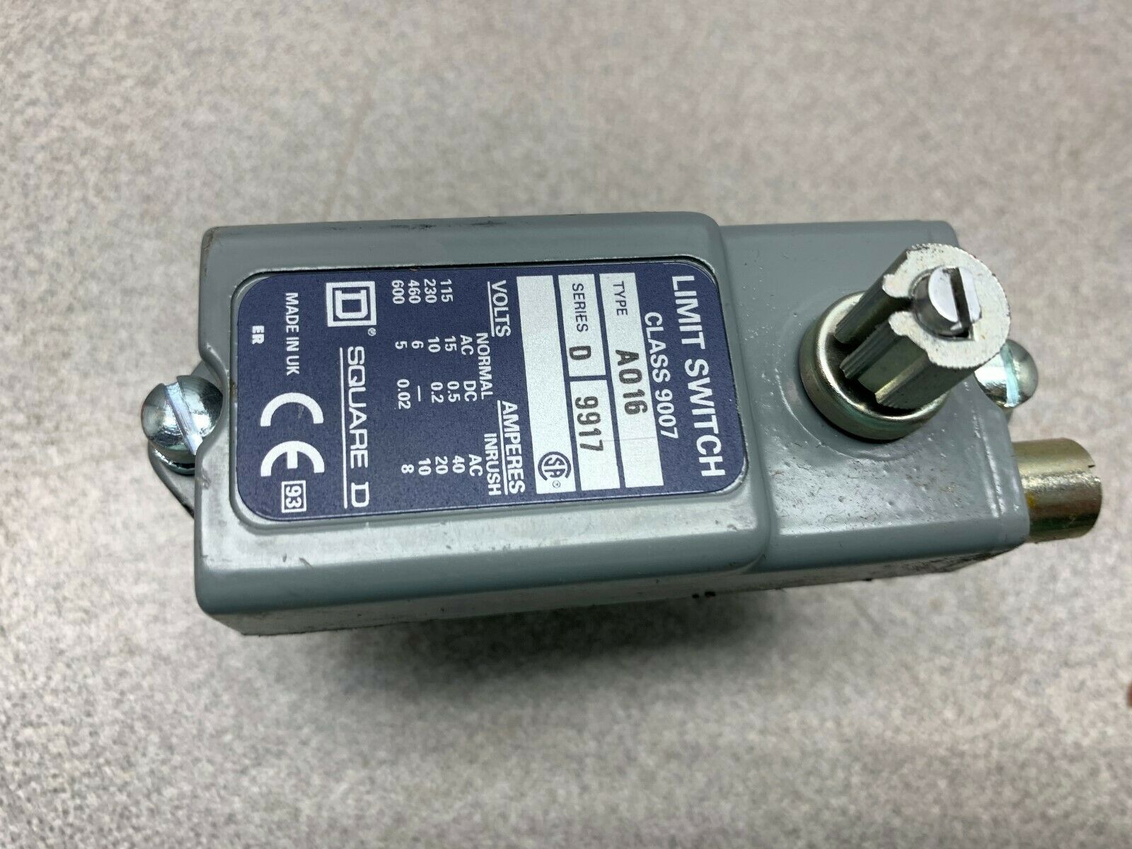 NEW NO BOX SQUARE D SWITCH 9007 A0-6