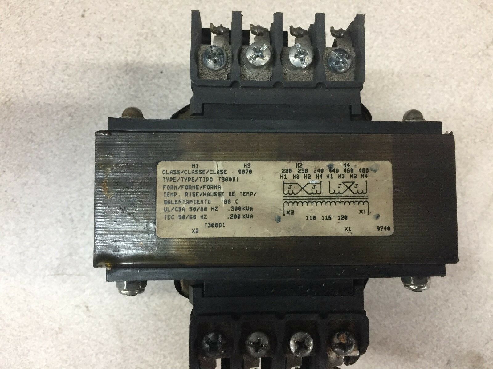 NEW NO BOX SQUARE D .300KVA CONTROL TRANSFORMER T300D1