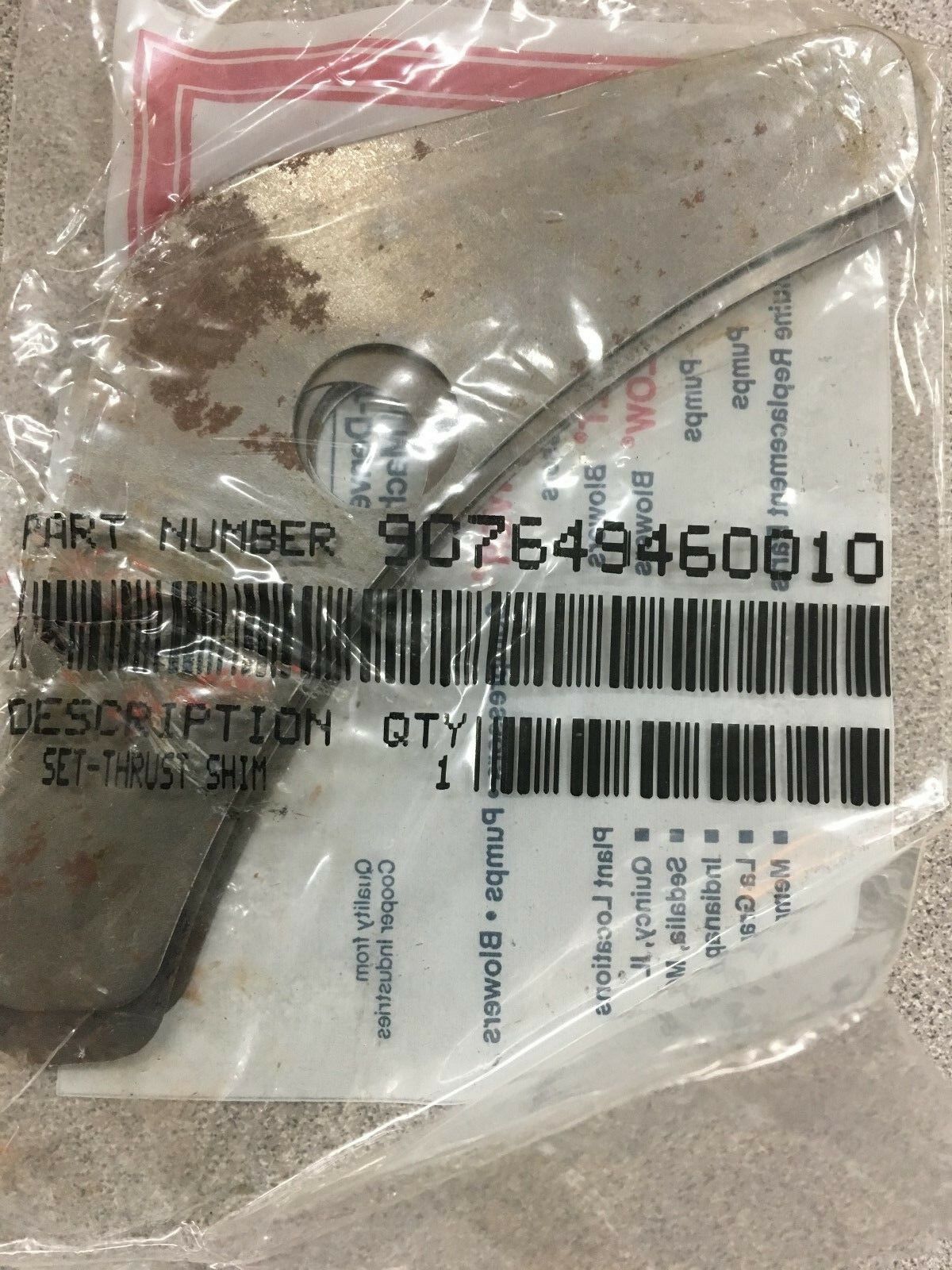 NEW GARDNER DENVER SET-THRUST SHIM SET 907649460010