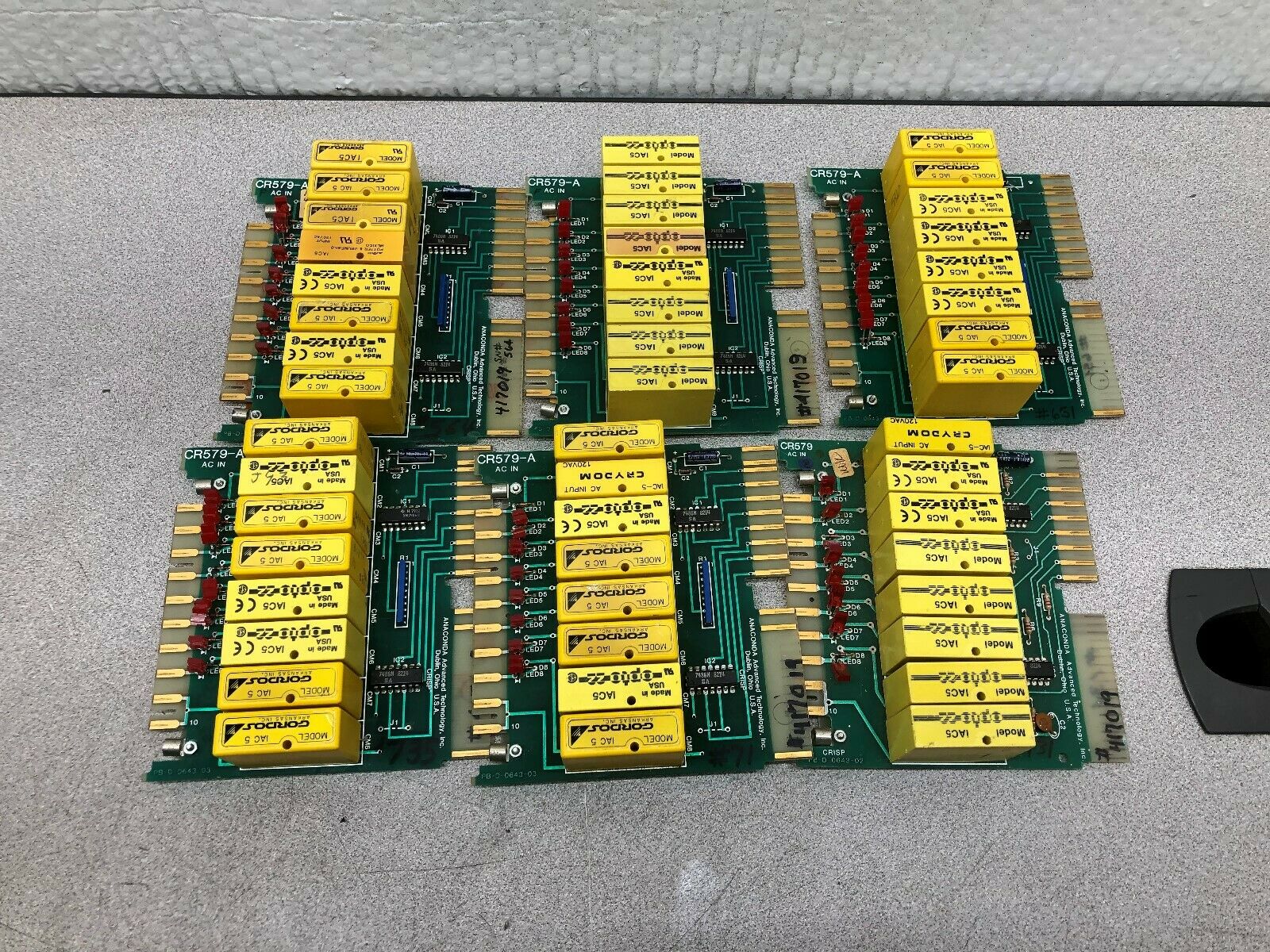 USED (LOT OF 6) ANACONDA ADVANCED OUTPUT RELAY MODULE CR579-A / PB-D-0643-03