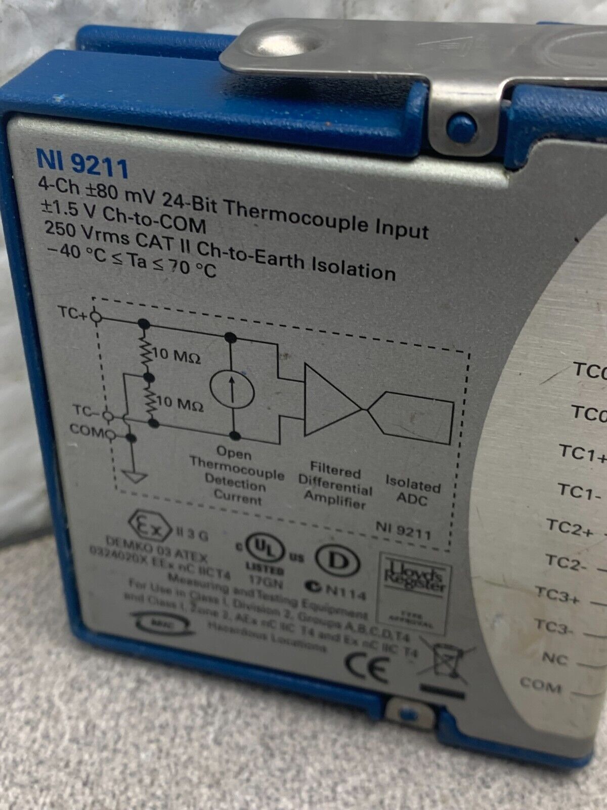 USED NATIONAL INSTRUMENTS 188906D-01 THERMOCOUPLE INPUT MODULE NI 9211