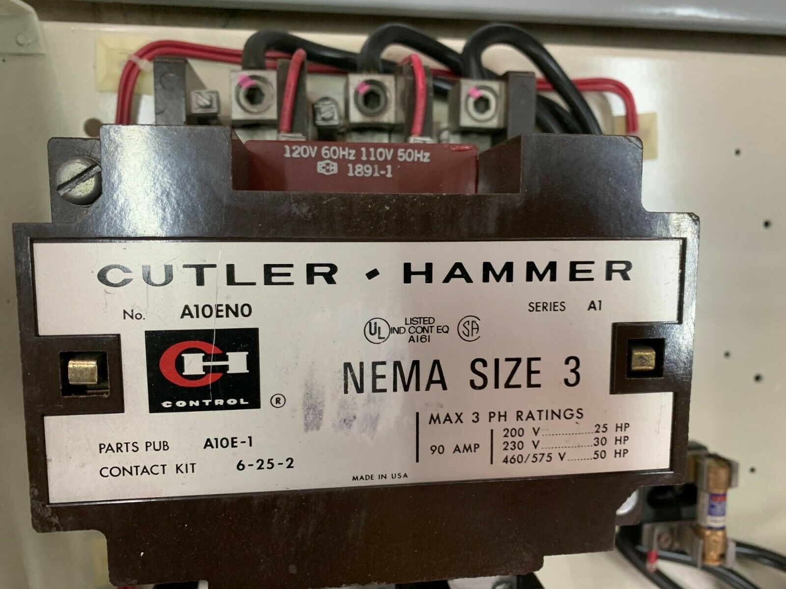 NEW NO BOX CUTLER-HAMMER SIZE 3 MCC BUCKET A10EN0 WITH 90AMP BREAKER