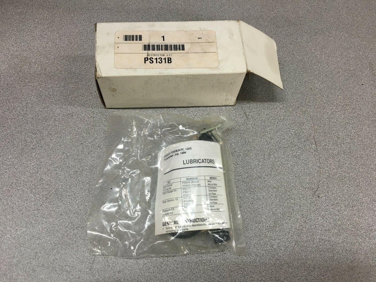 NEW IN BOX PARKER RESTRICTOR KIT PS131B