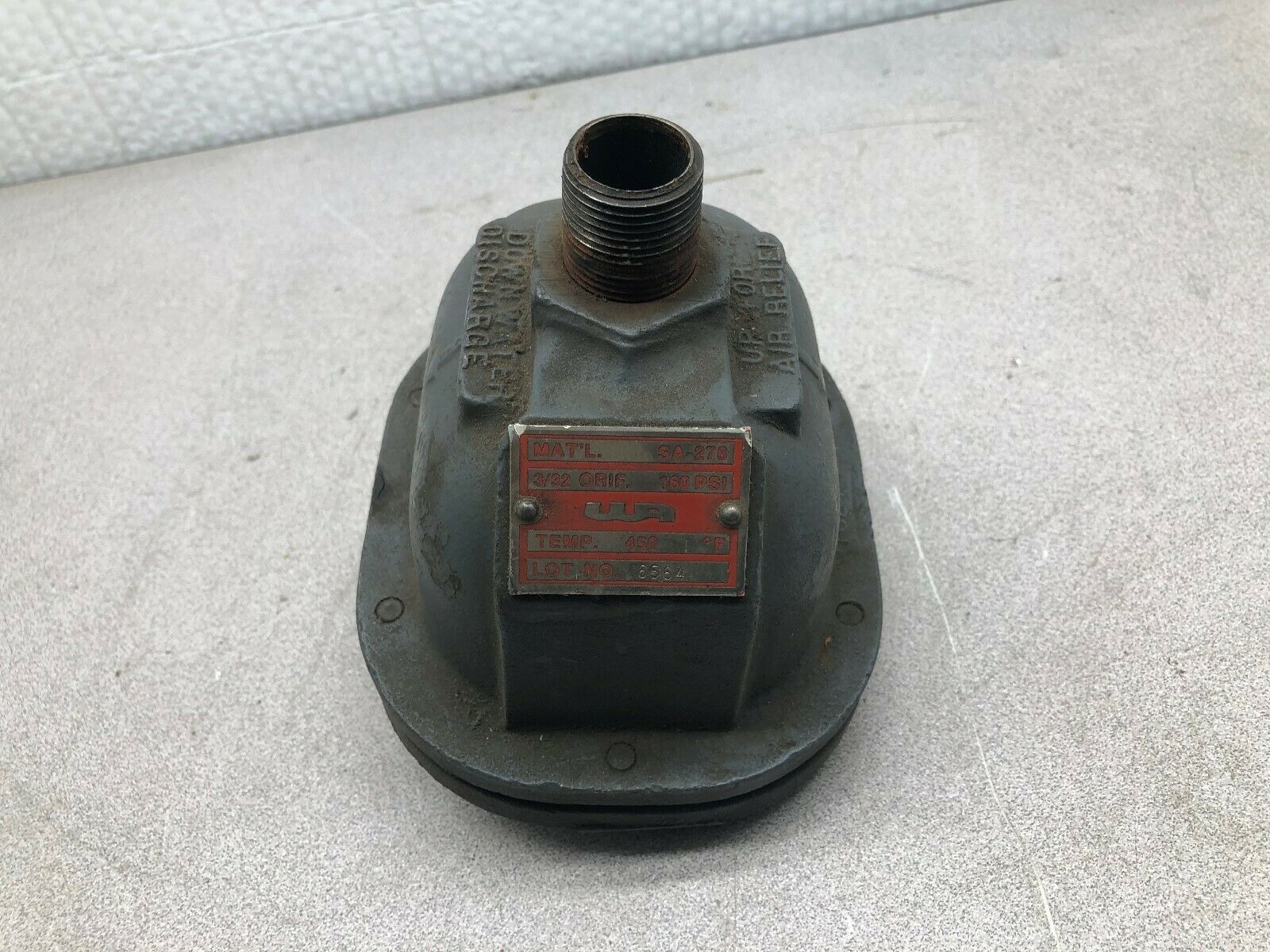 USED WRIGHT AUSTIN 3/32 ORFICE 3/4 NPT 160 PSI 450 DEG F AIR/STEAM VENT TRAP SA-