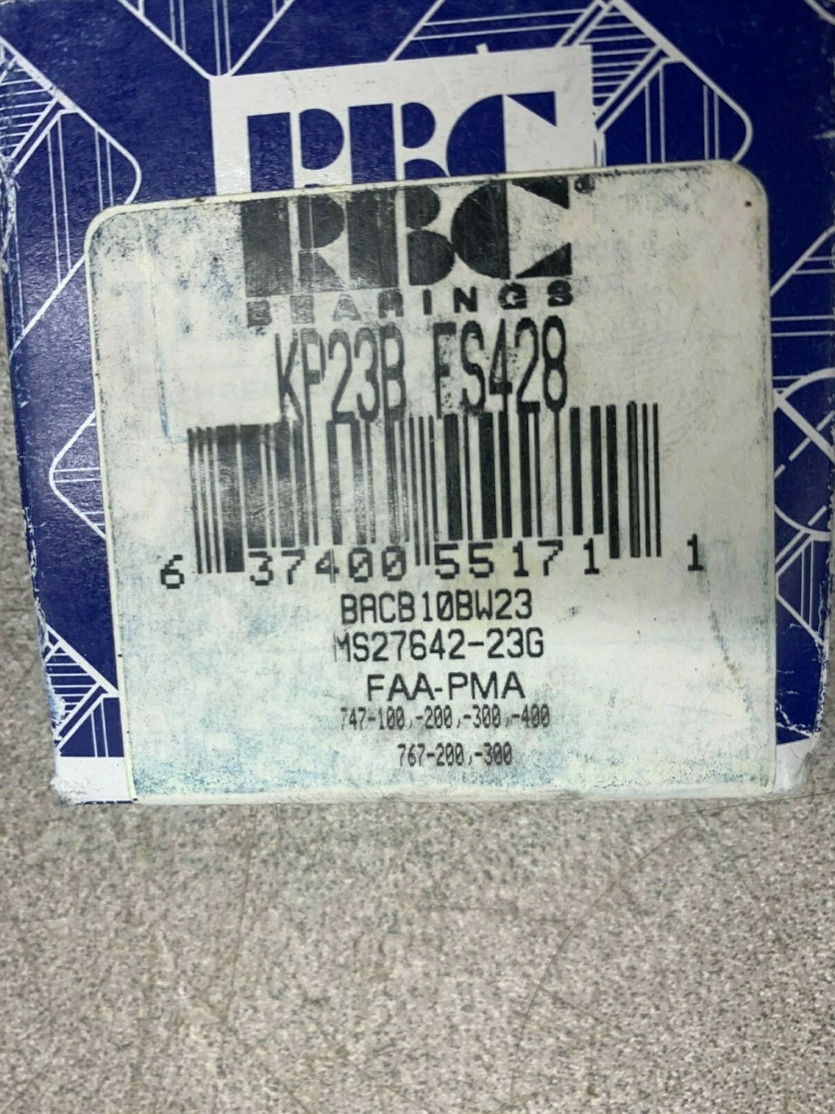 NEW IN BOX RBC AIR-FRAME BEARINGS KP23B FS428