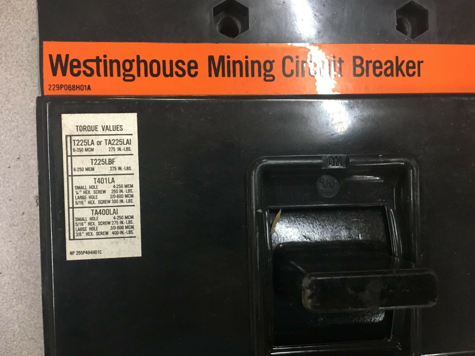 NEW IN BOX WESTINGHOUSE 3 POLE 400AMP MINING CIRCUIT BREAKER 2602D99G06