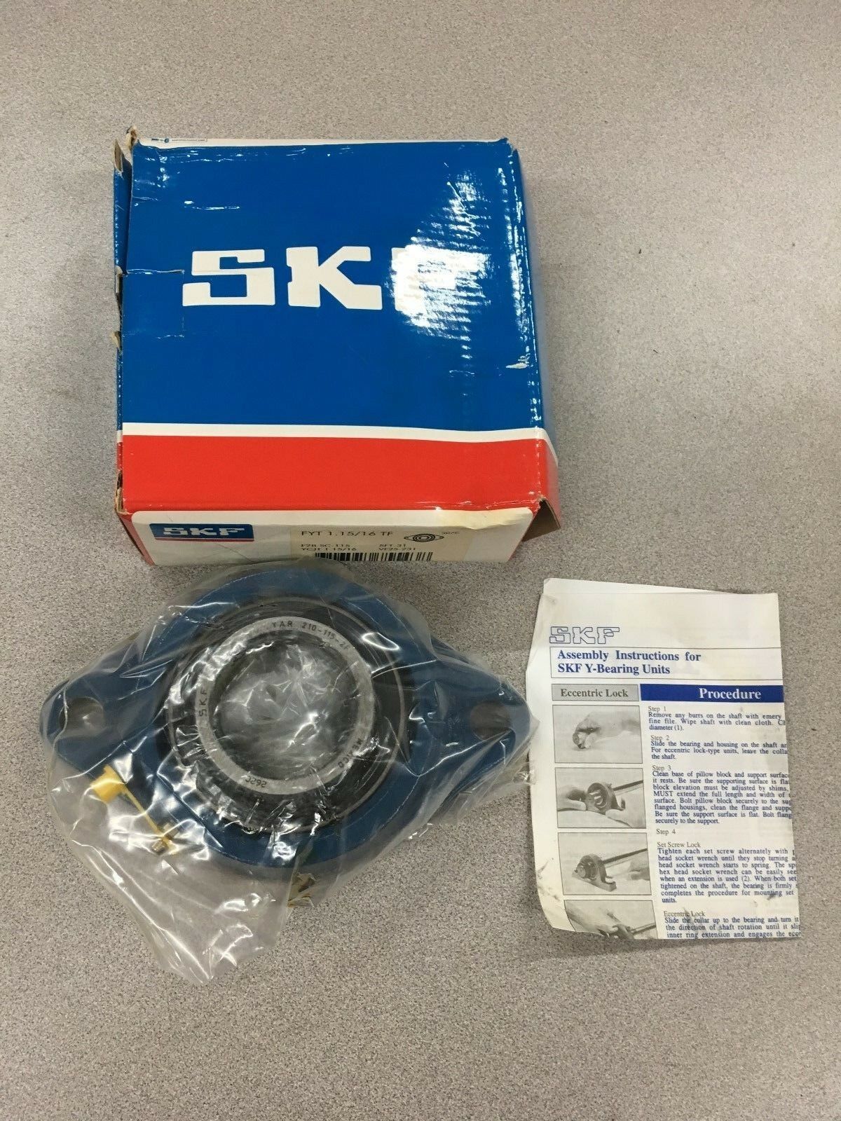 NEW IN BOX SKF FYT 1.15/16 TF 2-BOLT FLANGE BEARING FYT 1-15/16 TF