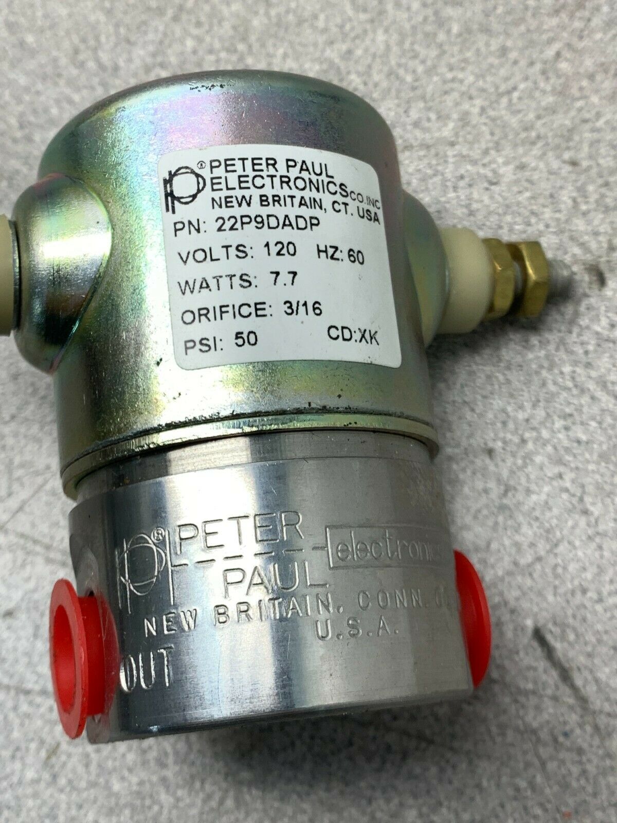 NEW NO BOX PETER PAUL SOLENOID VALVE 22P9DADP