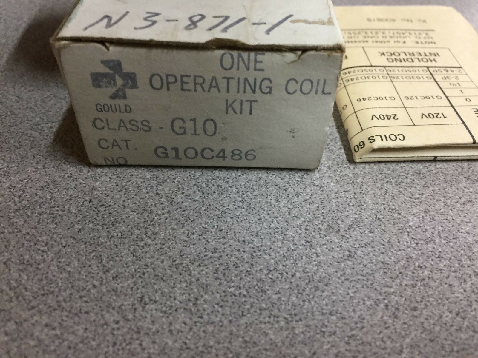 NEW IN BOX GOULD CLASS G10 440VAC COIL KIT G10C486