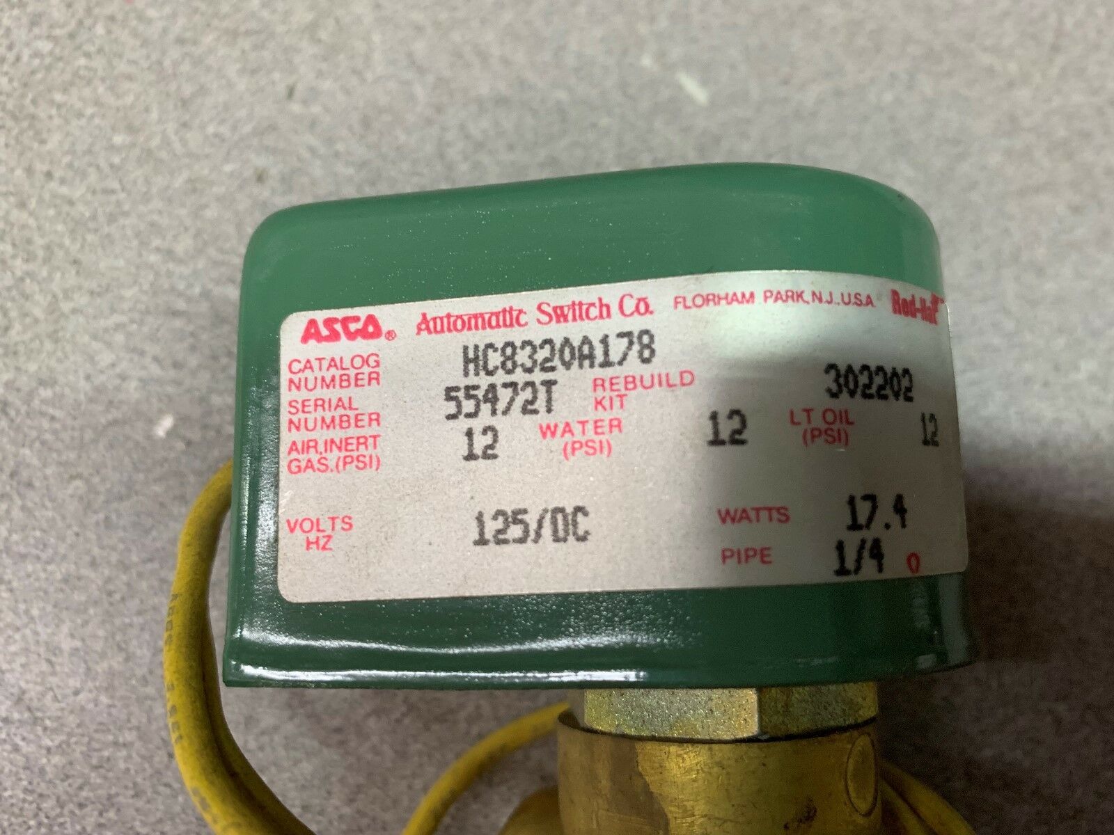 NEW NO BOX ASCO VALVE HC8320A178