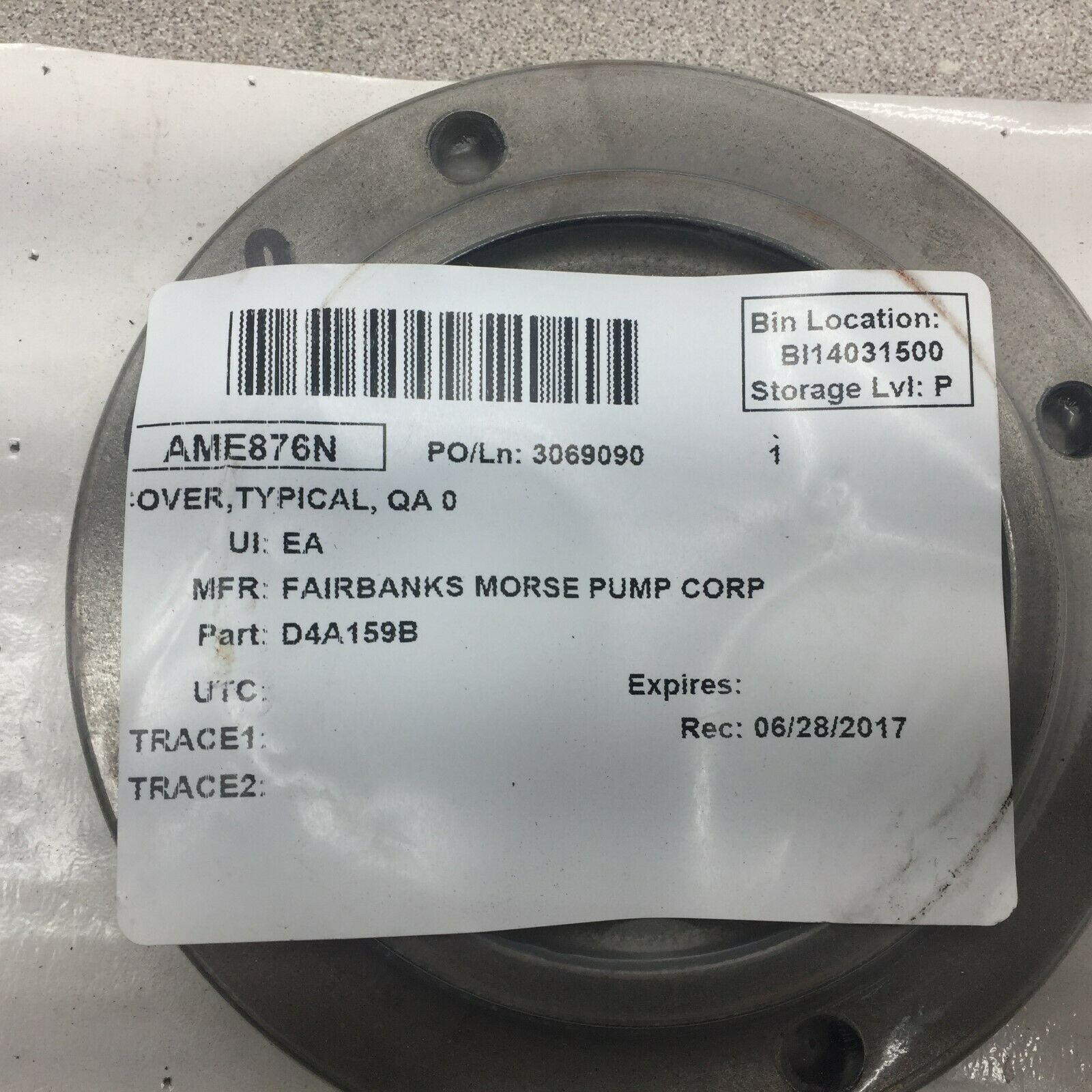 NEW IN PACKAGE MORSE PUMP COVER  D4A159B