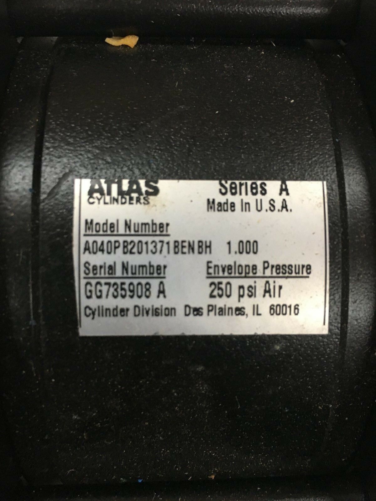 NEW NO BOX ATLAS CYLINDER A040PB201371BENBH 1.000