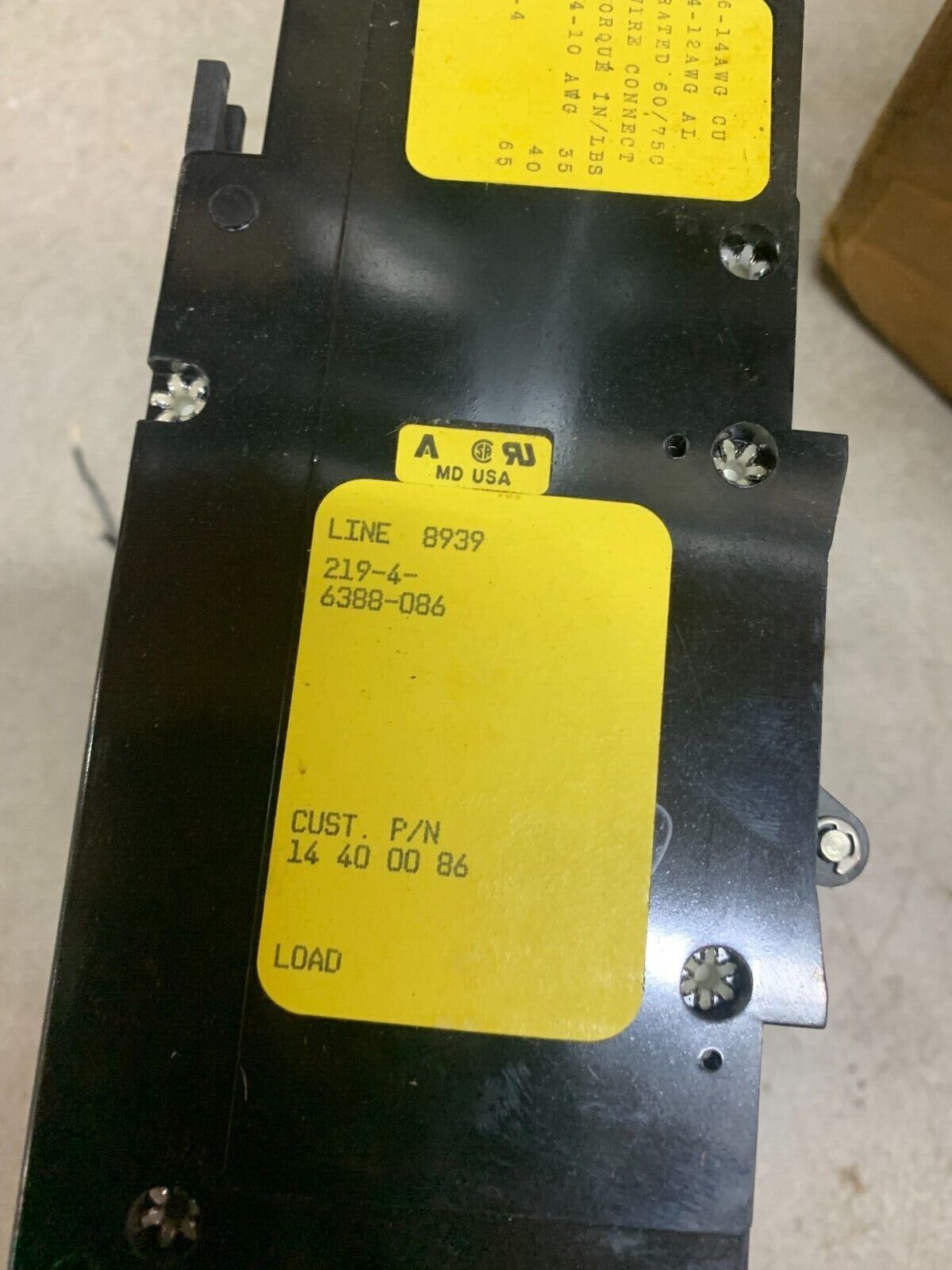 NEW AIRPAX CIRCUIT BREAKER 219-4-6388-086