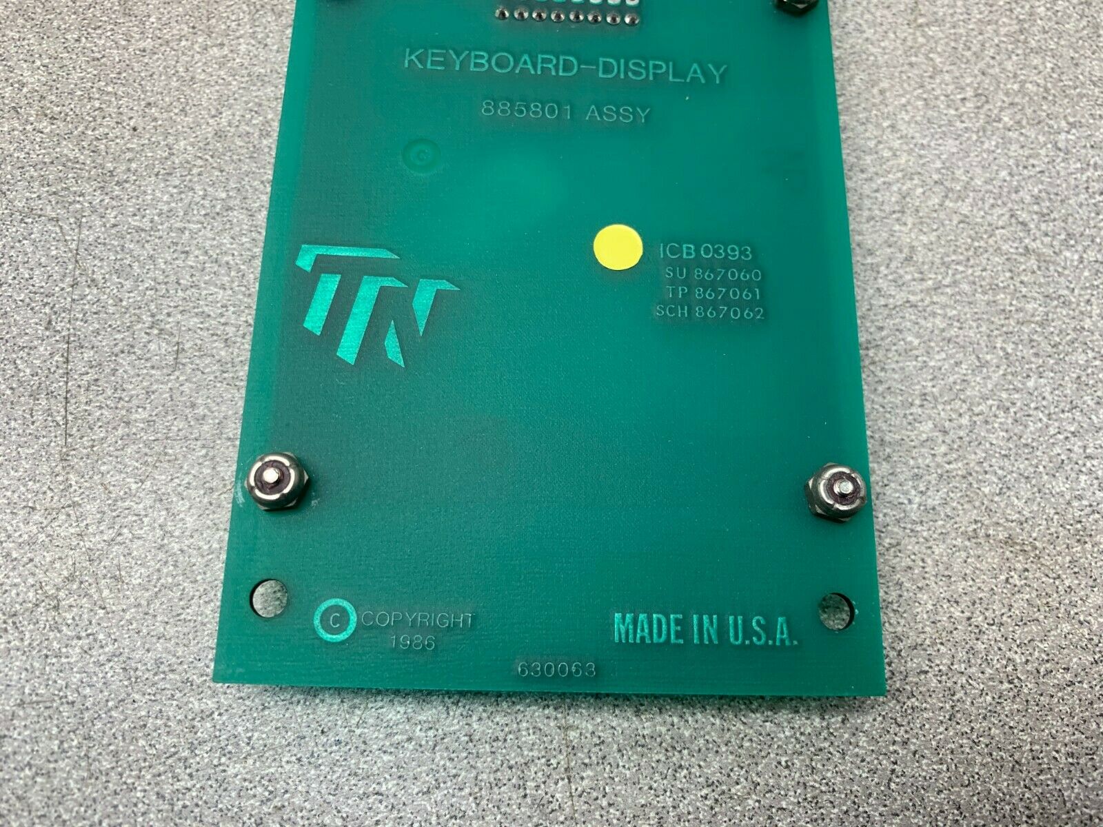 USED TN TECHNOLOGIES KEYBOARD CIRCUIT BOARD 885801