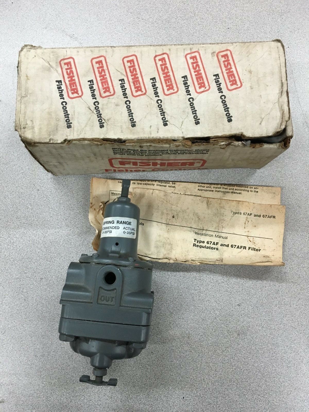 NEW IN BOX FISHER REGULATOR 250 PSI MAX 67AF R/362