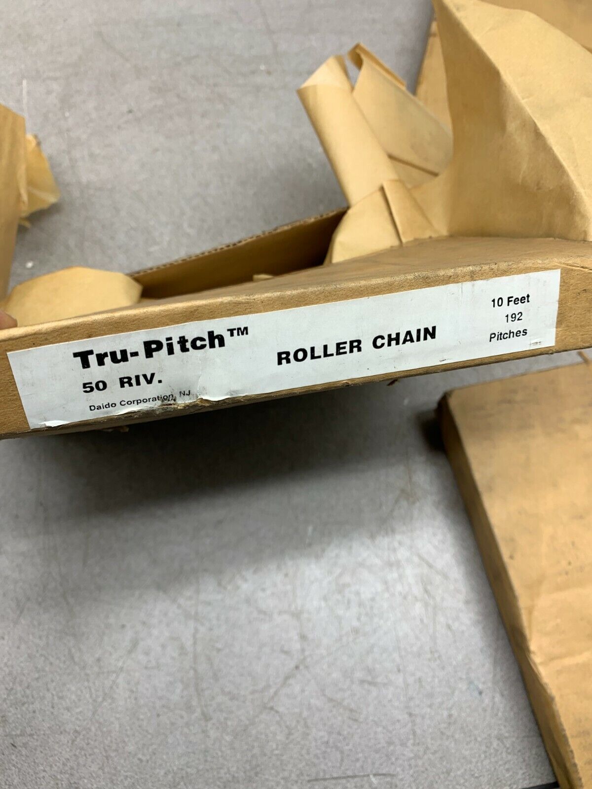 NEW IN BOX 10FT. ROLL TRU-PITCH 50RIV. ROLLER CHAIN 192 PITCHES TRP 50