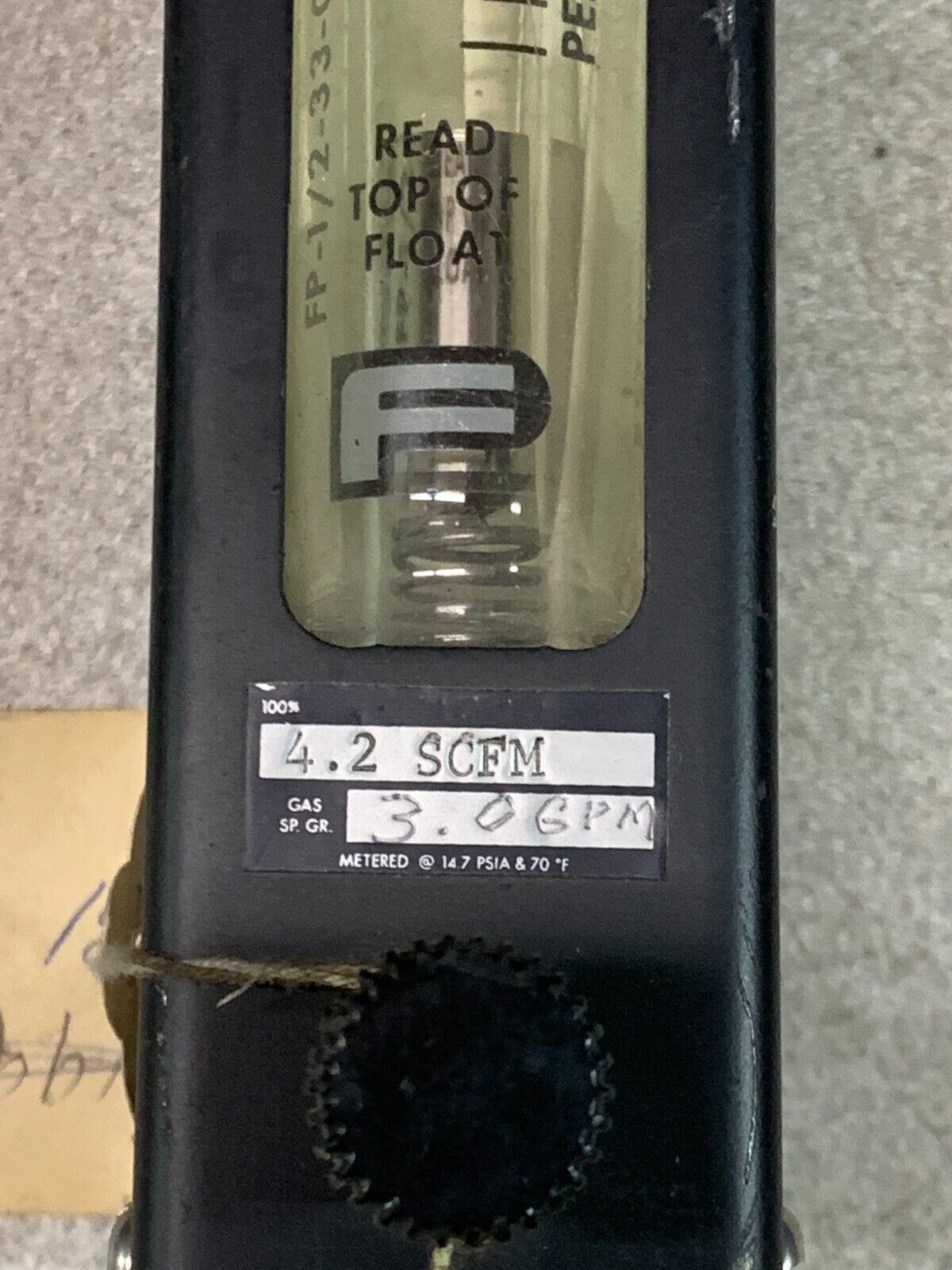 NEW FISCHER & PORTER 4.2 SCFM 3.0GPM FLOW METER 10A1252N