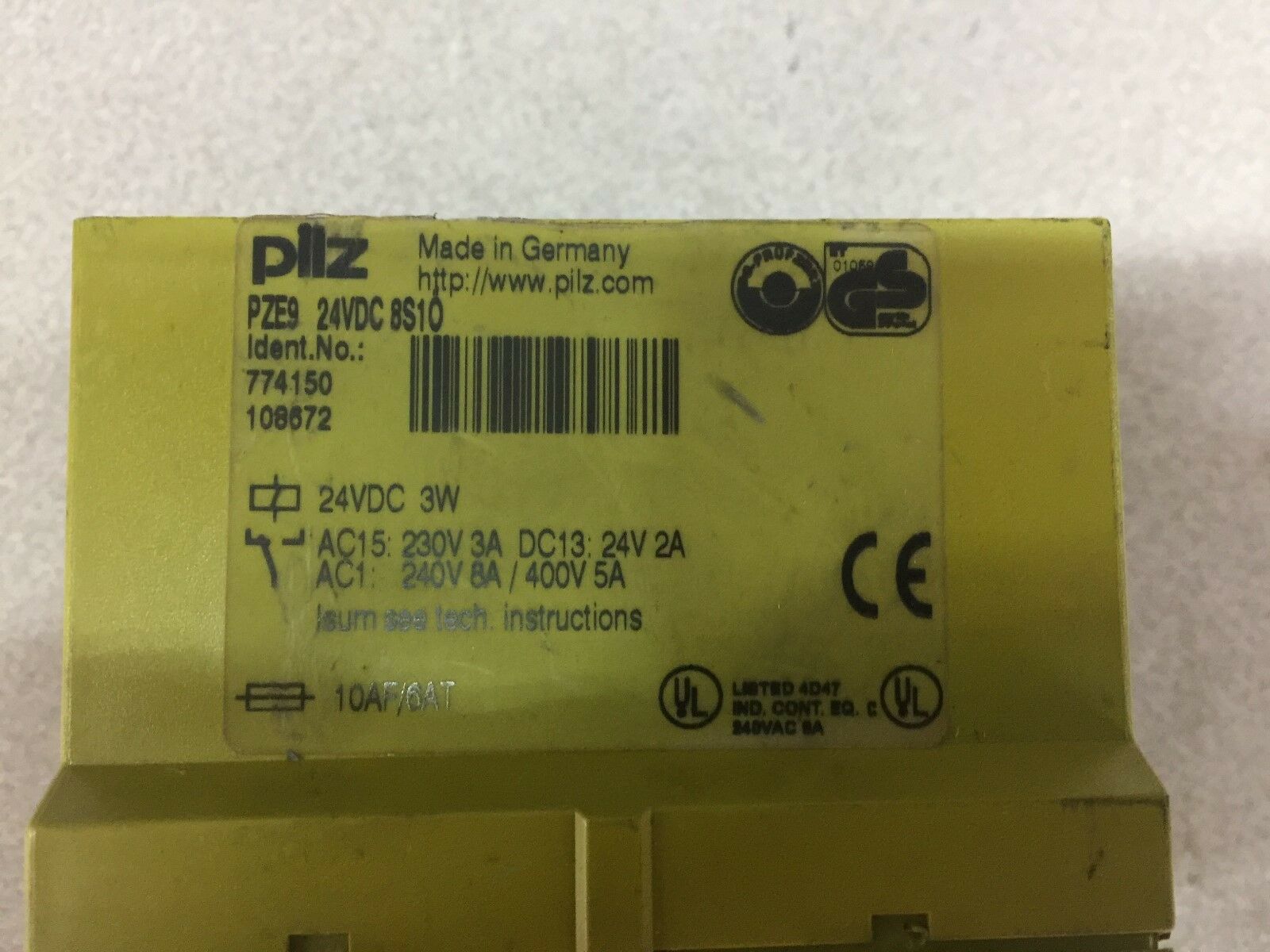 USED PILZ E-STOP SAFETY RELAY PZE 9