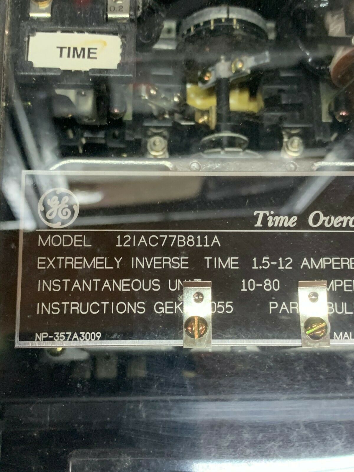 USED GENERAL ELECTRIC TYPE IAC TIME OVERCURRENT RELAY 12IAC77B811A