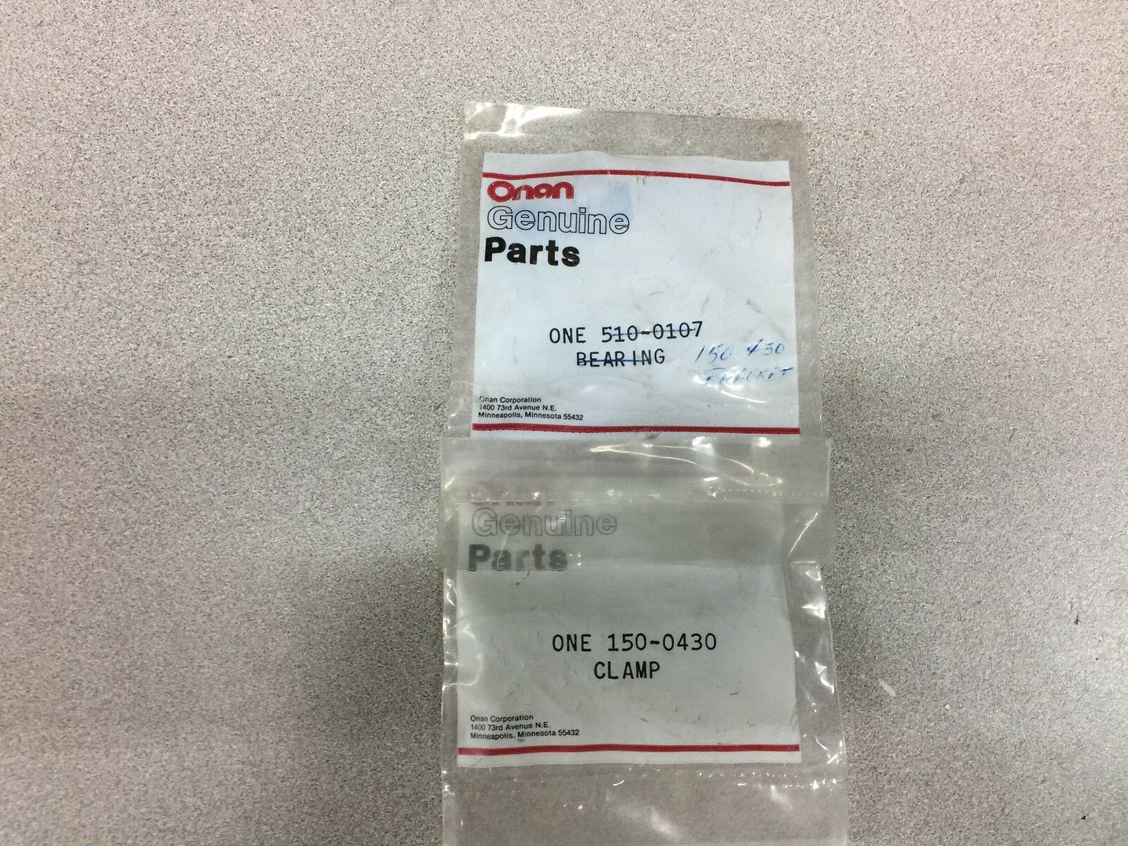 NEW IN BAG LOT OF 2 ONAN CLAMP 150-0430