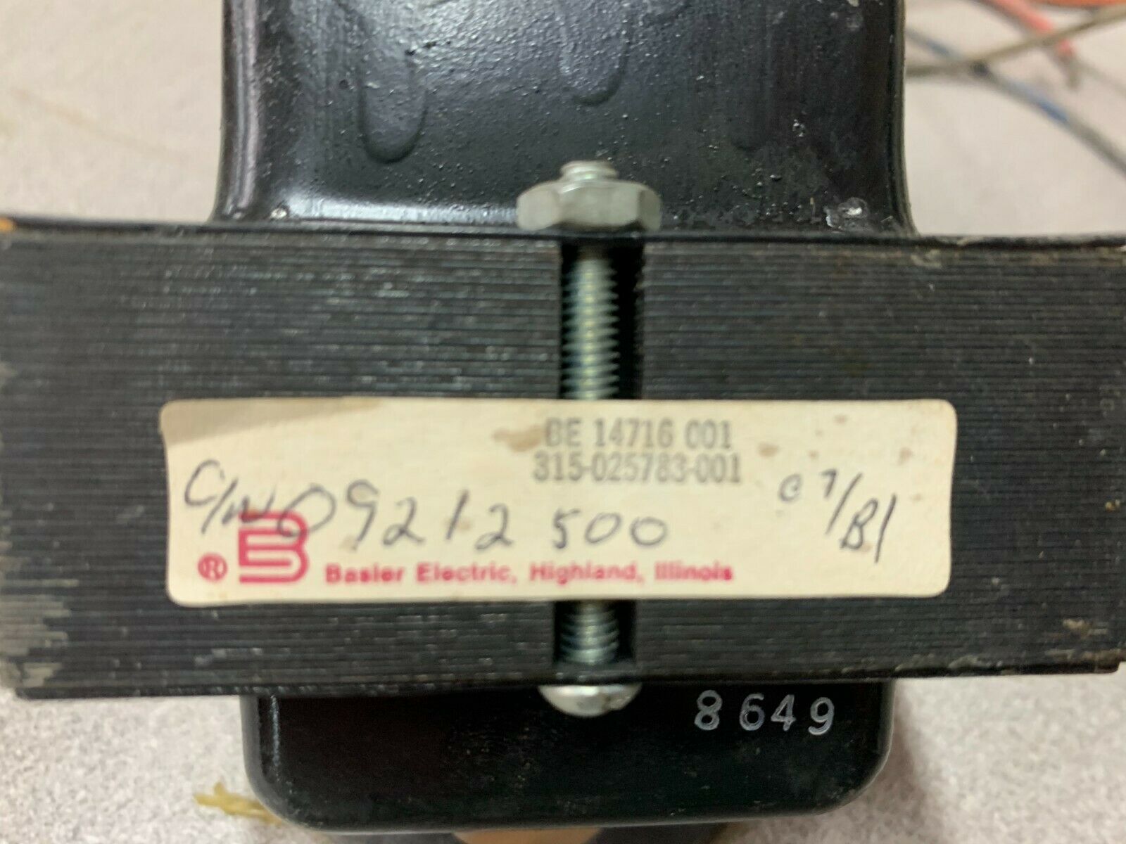 NEW NO BOX BASLER TRANSFORMER 315-025783-001