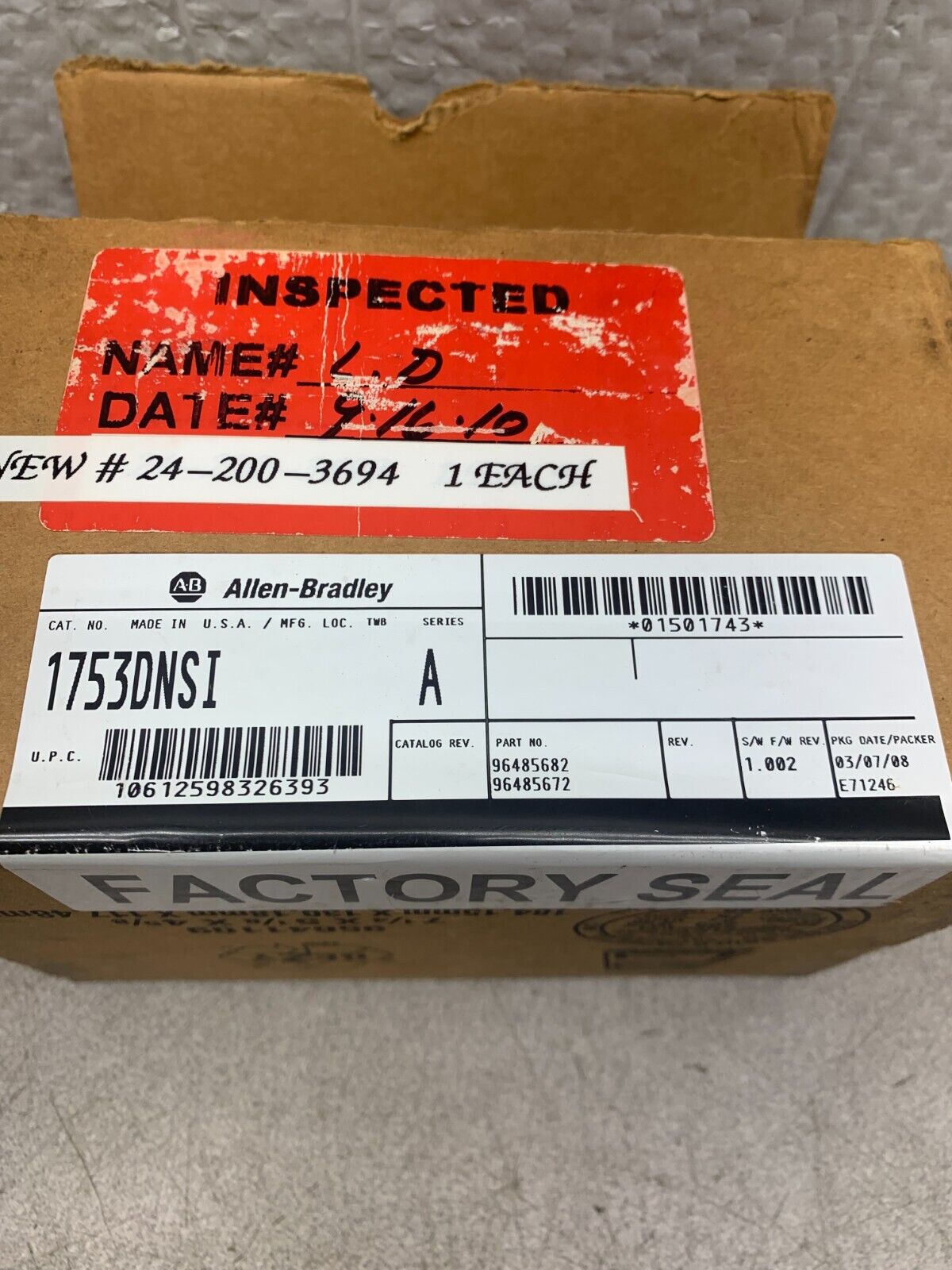 NEW ALLEN-BRADLEY DEVICENET SAFETY SCANNER 1753-DNSI SERIES A